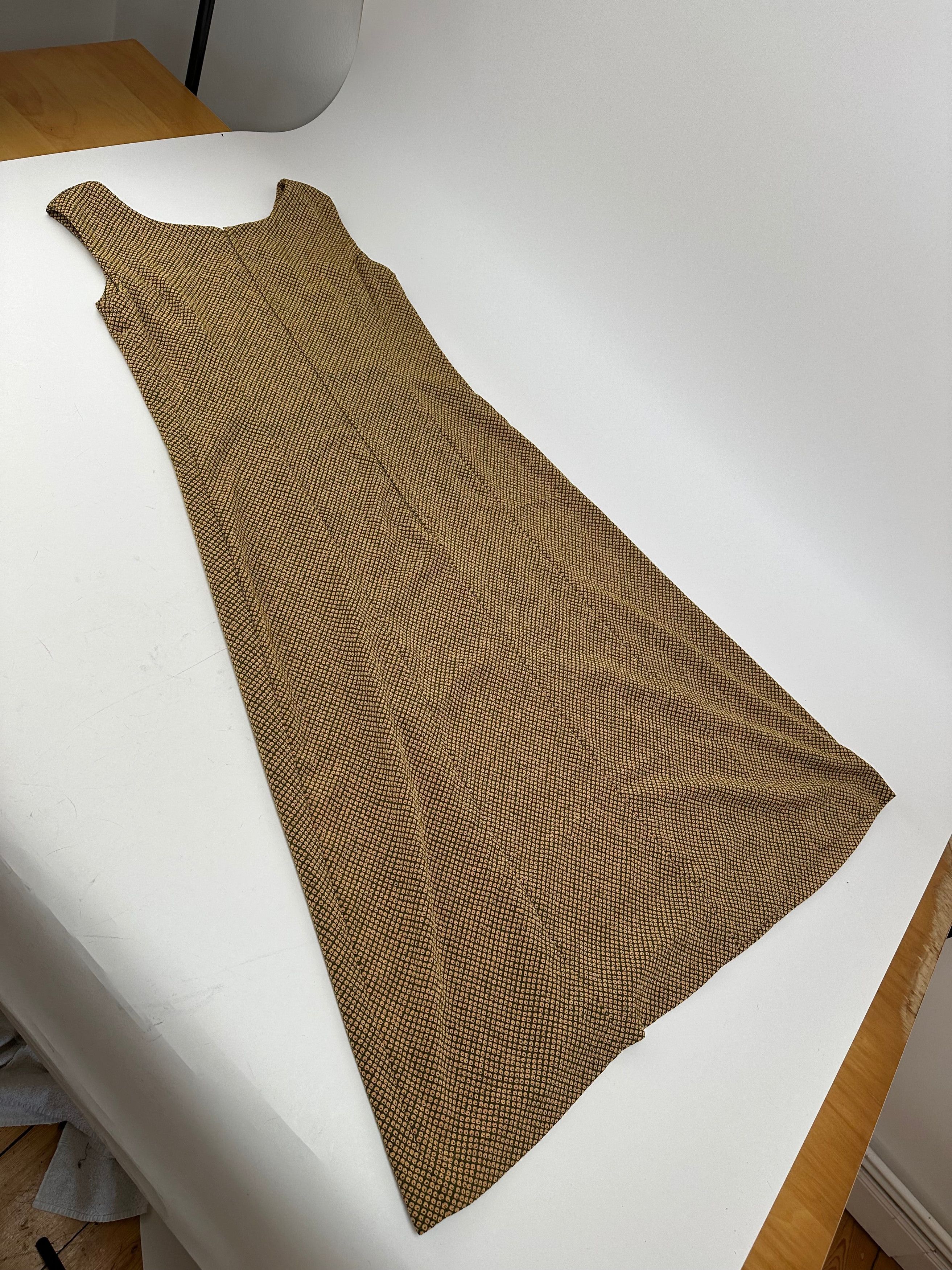 Gucci Vintage Abstract Wool Shift Dress Gold Brown M Size M / US 6-8 / IT 42-44 - 12 Thumbnail