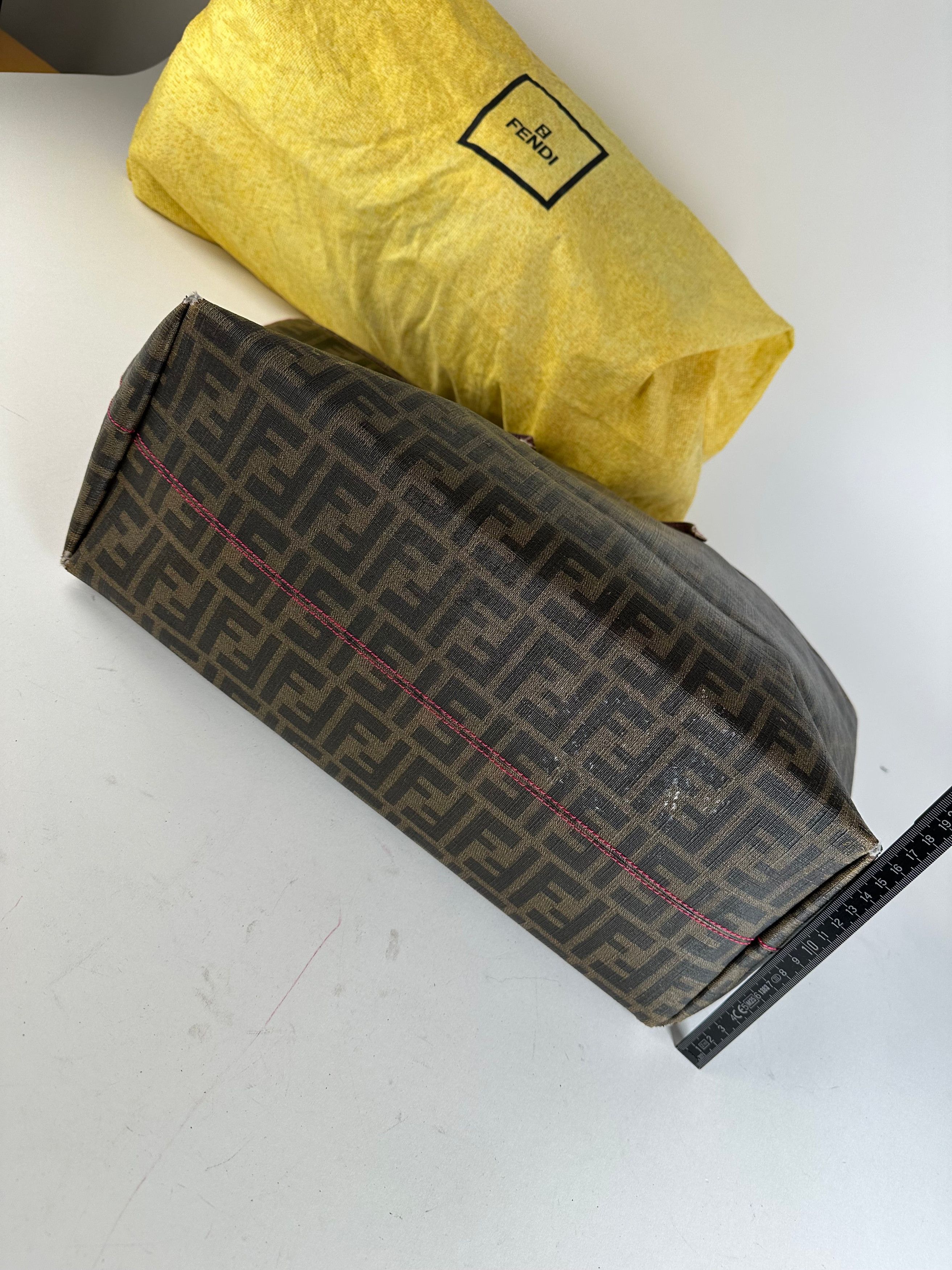 Fendi Vintage FF Zucca Monogram Canvas Leather Shopper Bag Brown Size ONE SIZE - 13 Thumbnail