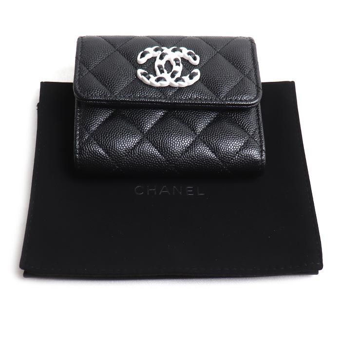 Chanel Chanel Chanel 19 Caviar Skin Trifold Wallet Leather Short Wallet AP3711 DUTY FREE for USA Size ONE SIZE - 8 Thumbnail