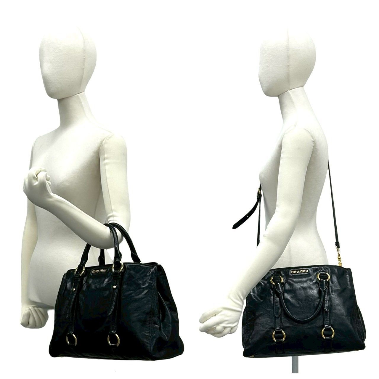 Miu Miu Miu Miu Miu Miu Leather 2way Bag Leather Handbag DUTY FREE for USA Size ONE SIZE - 3 Thumbnail