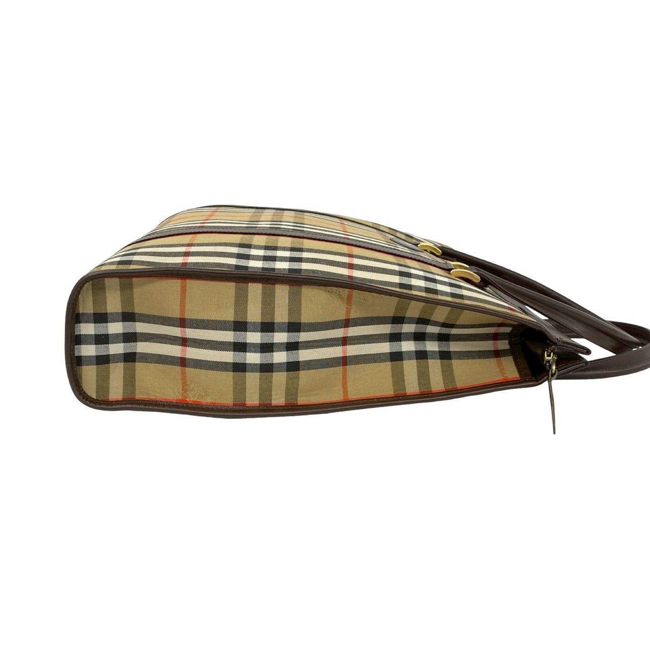 Burberry Burberry Burberry Check Canvas Leather Tote Bag Leather Tote Bag DUTY FREE for USA Size ONE SIZE - 7 Thumbnail