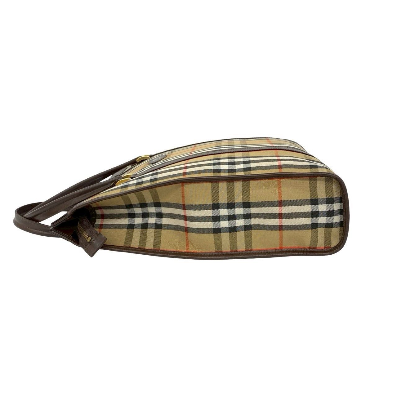 Burberry Burberry Burberry Check Canvas Leather Tote Bag Leather Tote Bag DUTY FREE for USA Size ONE SIZE - 6 Thumbnail