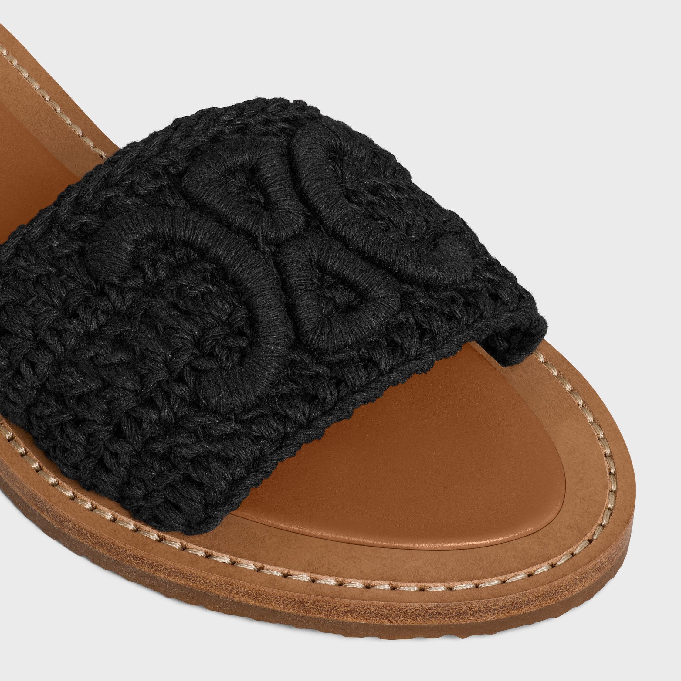 Celine CELINE LYMPIA MULE IN TRIOMPHE KNITTED COTTON black Size US 9 / IT 39 - 4 Thumbnail