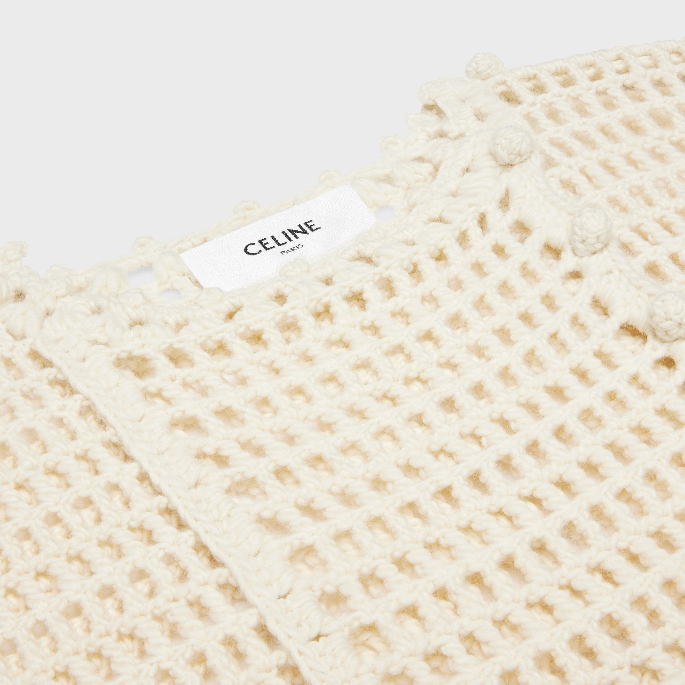 Celine TRIOMPHE BAJA IN CROCHETED WOOL off white Size XS / US 0-2 / IT 36-38 - 3 Thumbnail