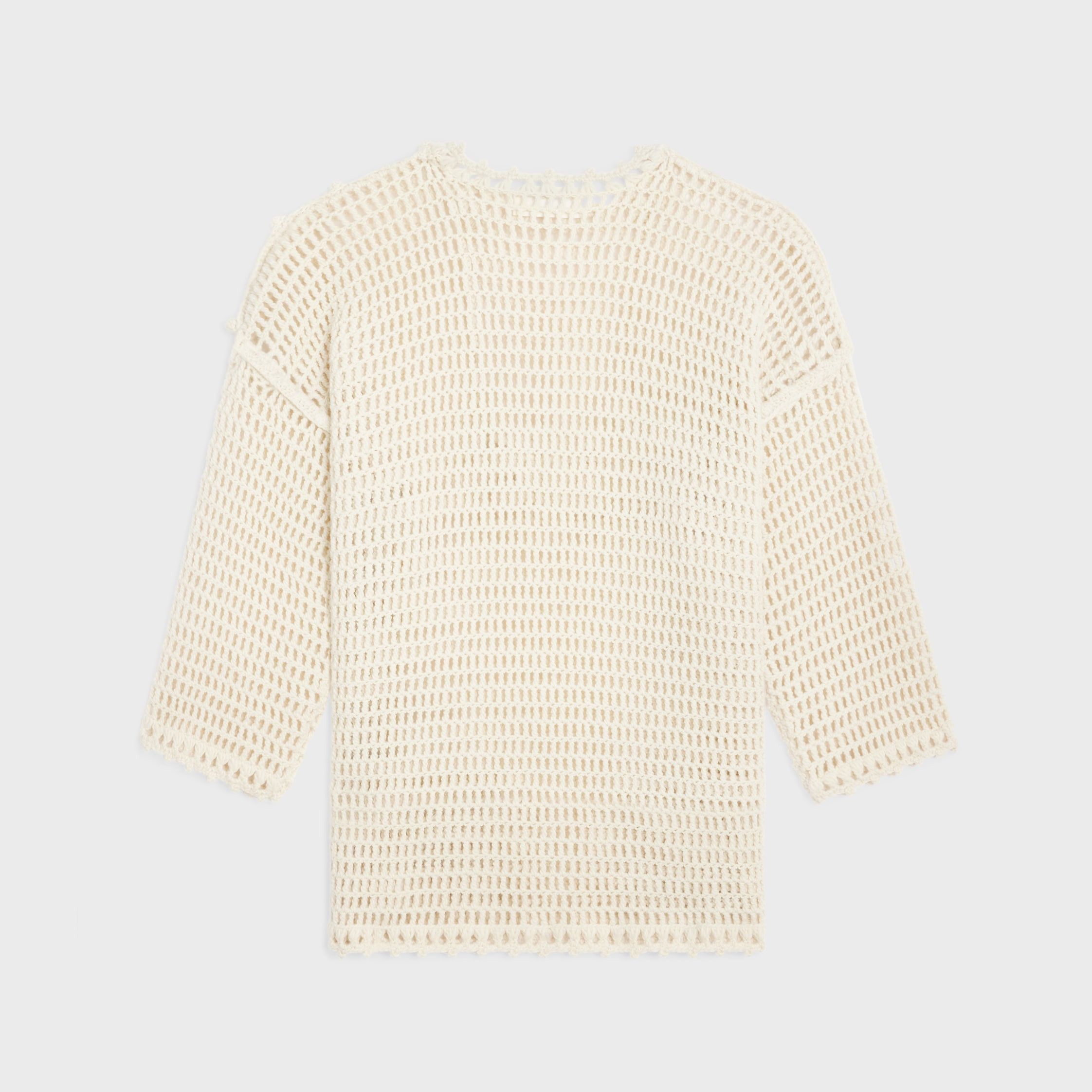 Celine TRIOMPHE BAJA IN CROCHETED WOOL off white Size S / US 4 / IT 40 - 2 Thumbnail