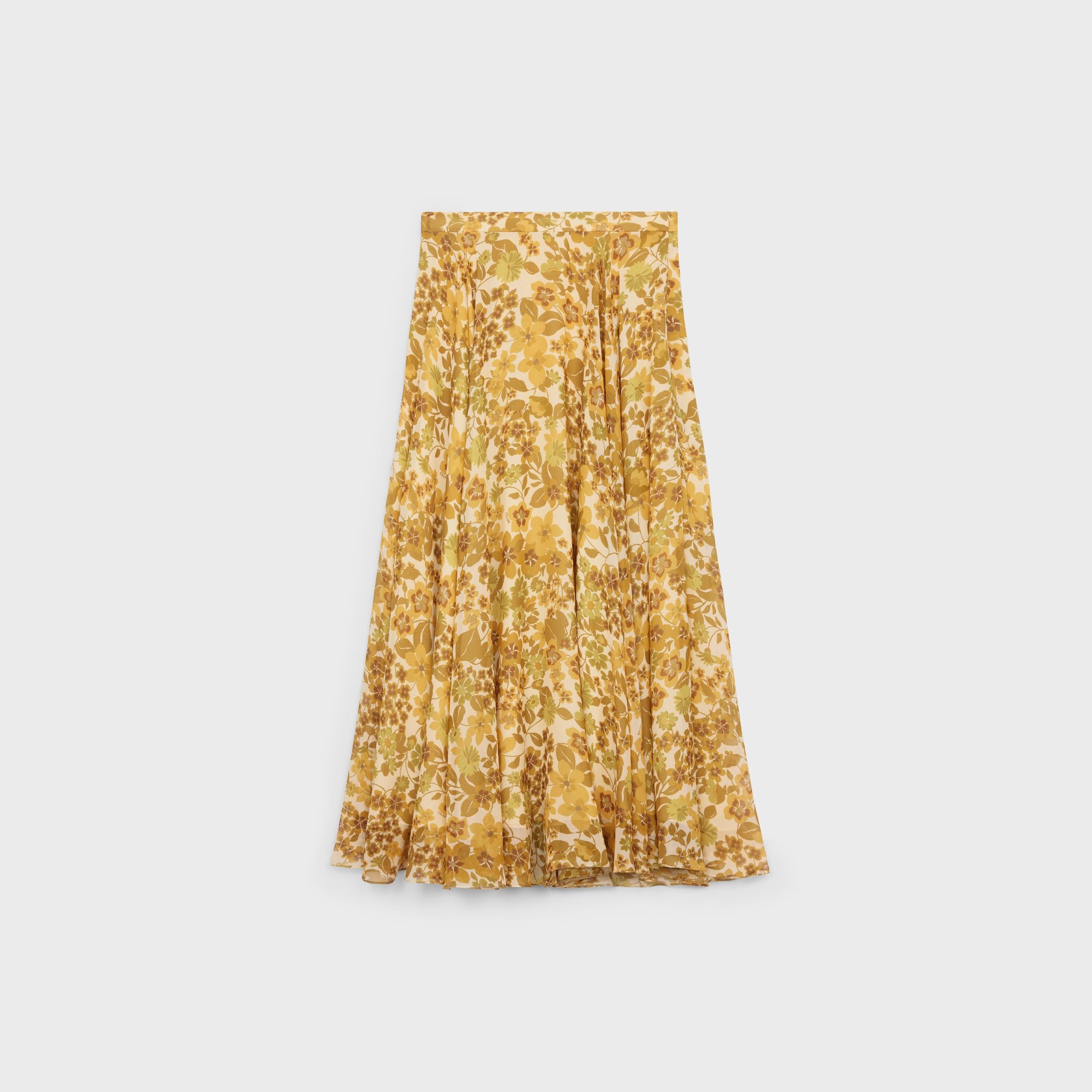 Celine MIDI SKIRT IN SILK GEORGETTE cream/brown Size 25" / US 0 / IT 36 - 2 Thumbnail