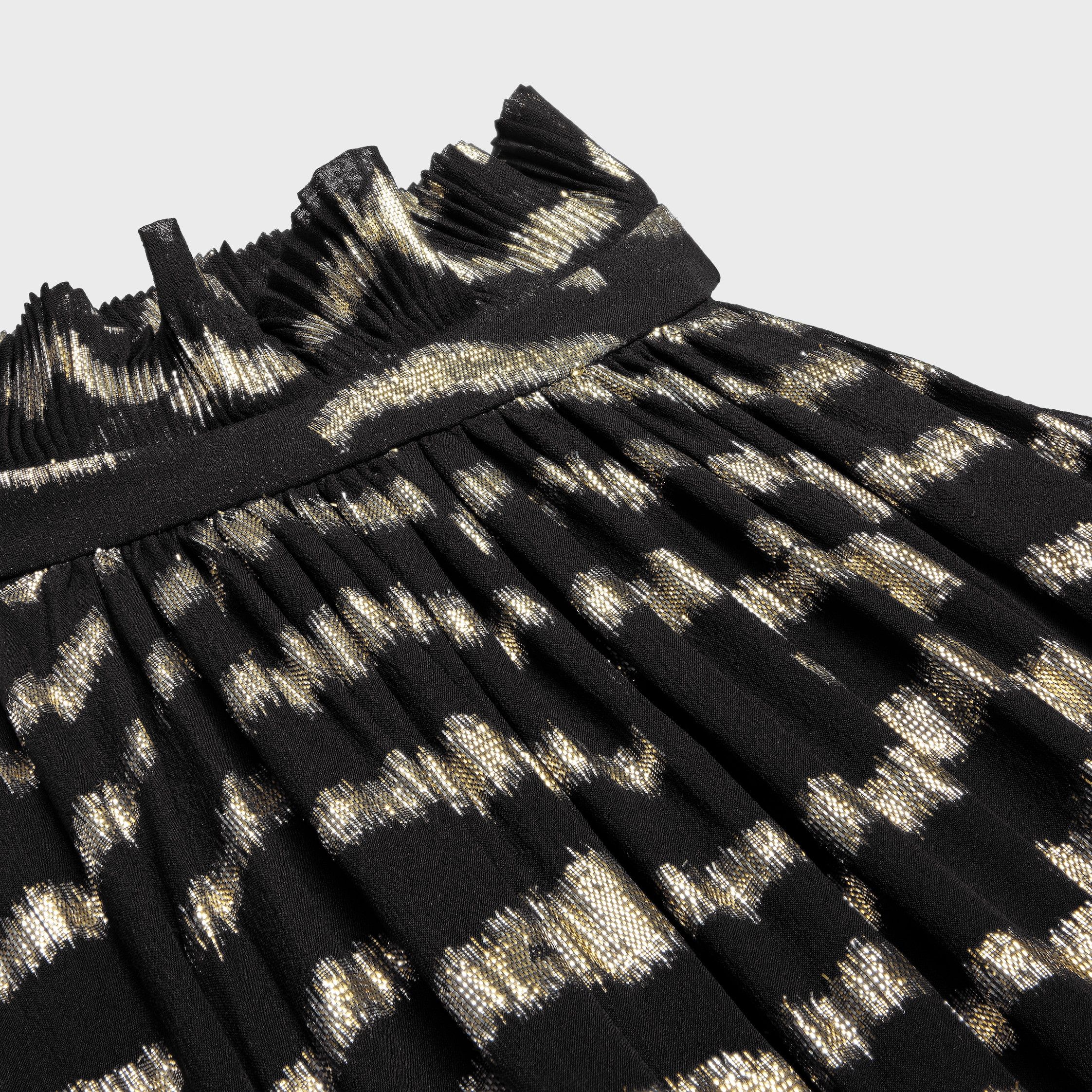 Celine LONG DRESS IN LAMÉ TIGER SILK black/gold Size L / US 10 / IT 46 - 3 Thumbnail