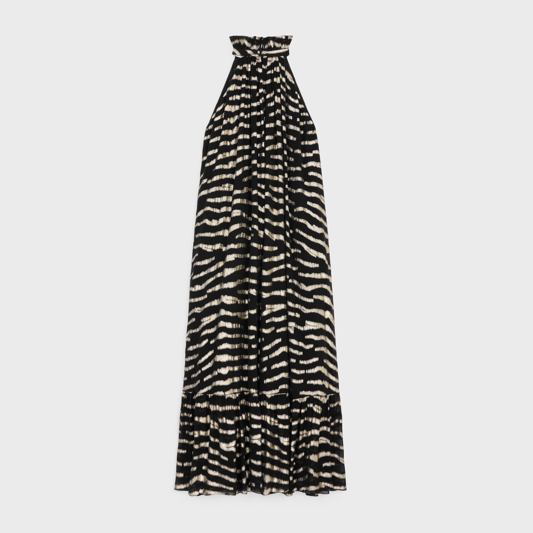 Celine LONG DRESS IN LAMÉ TIGER SILK black/gold Size XL / US 12-14 / IT 48-50 - 2 Thumbnail