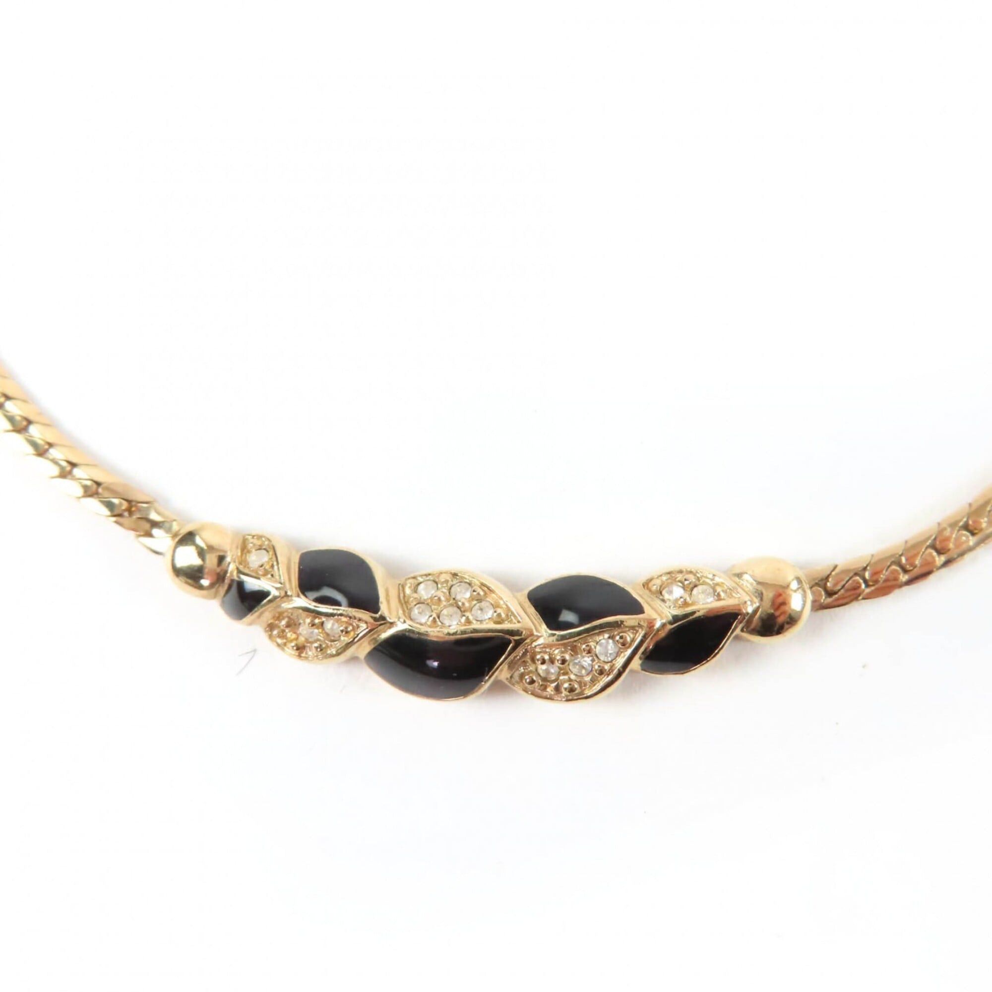 Dior Christian Dior Vintage Rhinestone Necklace, Gold & Black, Women's Accessory Size ONE SIZE - 3 Thumbnail