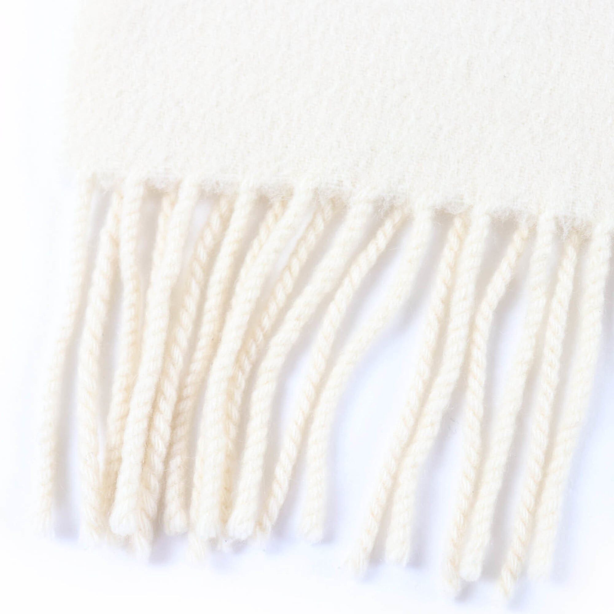 Hermes HERMES Recto Verso 100% Cashmere Scarf with Logo Embroidery and Fringe, Ivory, Women's Size ONE SIZE - 5 Thumbnail