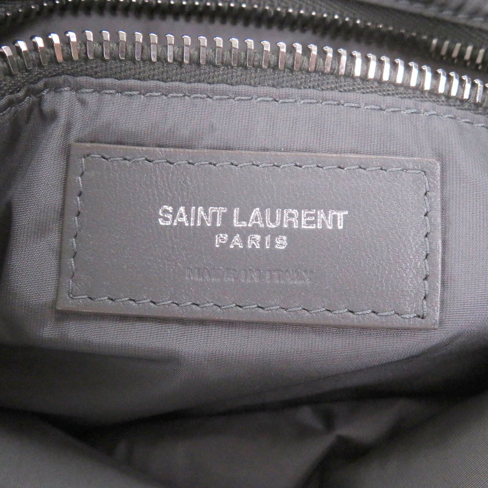 Yves Saint Laurent Yves Saint Laurent SAINT LAURENT PARIS 733294 Nylon Cassandra Logo Hardware One-Shoulder Bag, Gray, with Dust Made in Italy, Women's Size ONE SIZE - 8 Thumbnail