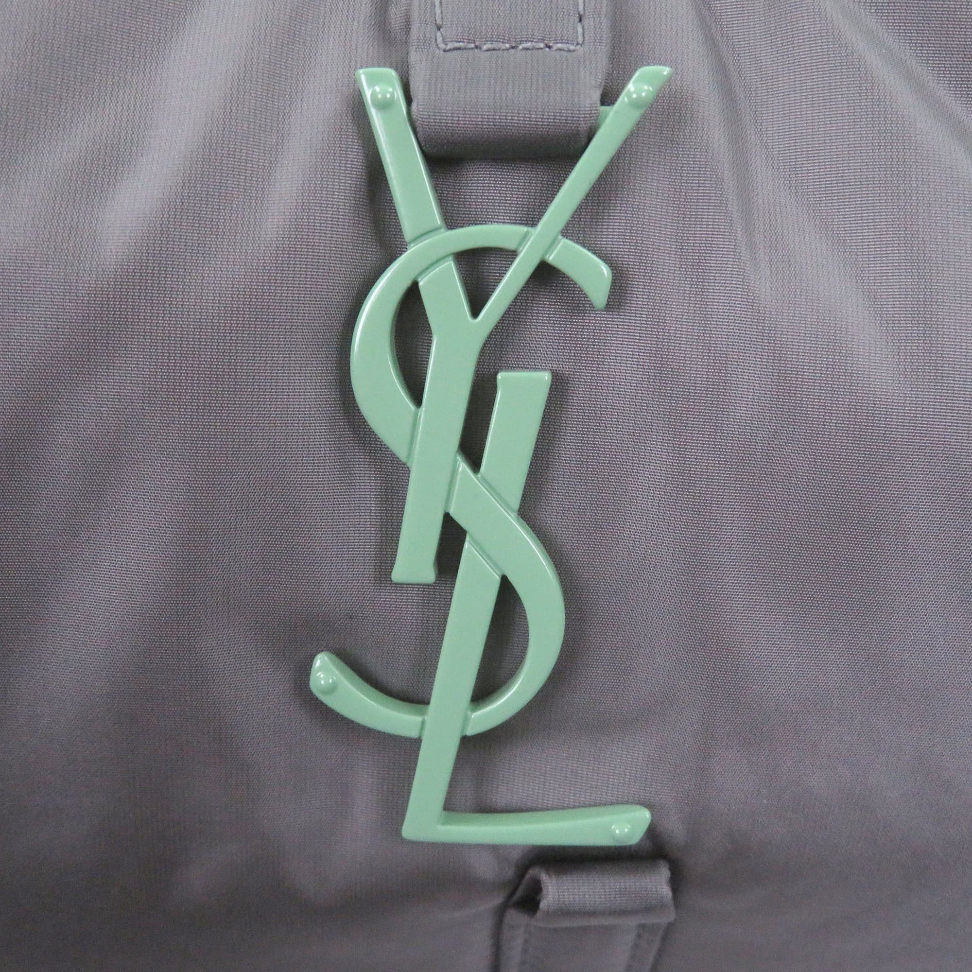 Yves Saint Laurent Yves Saint Laurent SAINT LAURENT PARIS 733294 Nylon Cassandra Logo Hardware One-Shoulder Bag, Gray, with Dust Made in Italy, Women's Size ONE SIZE - 7 Thumbnail