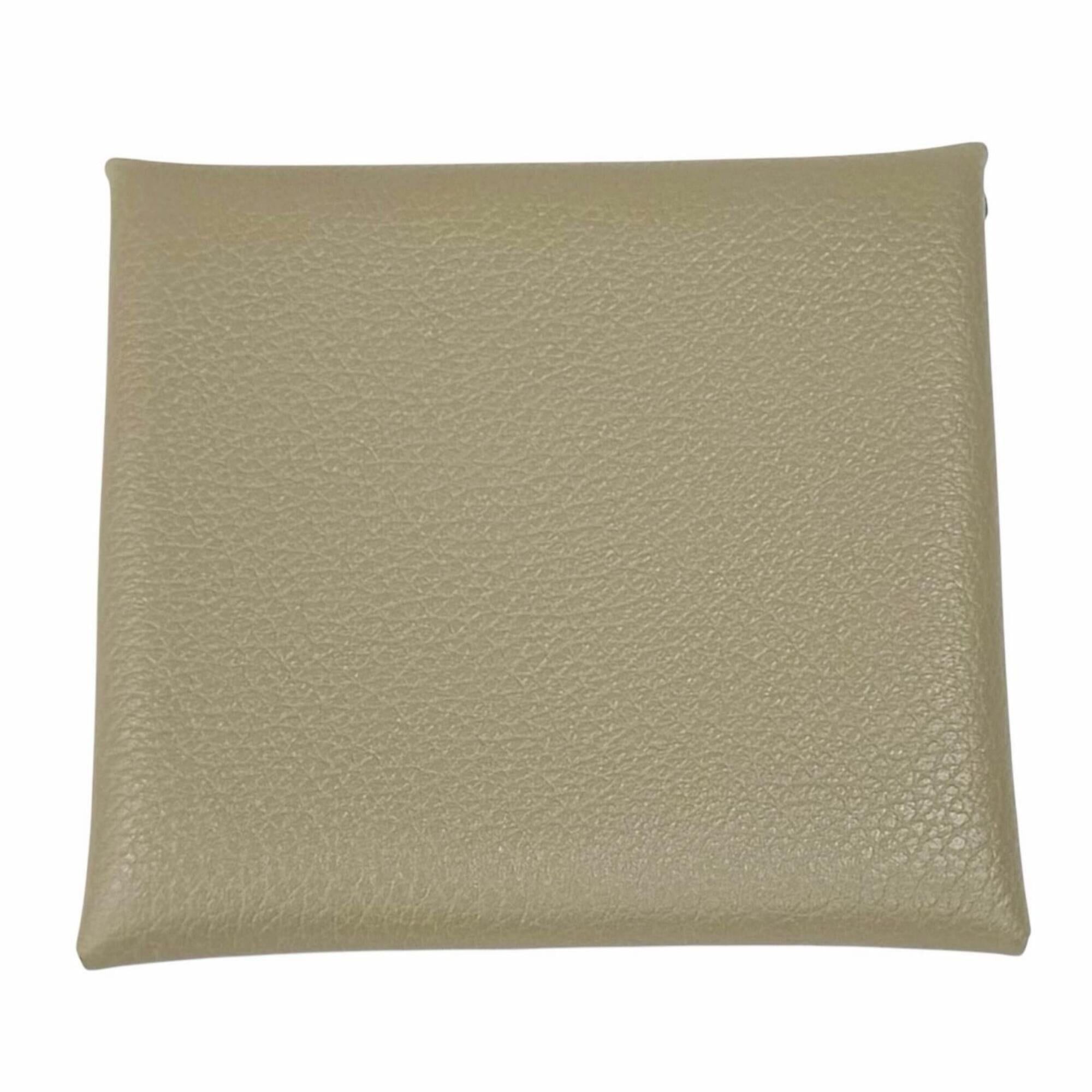 Hermes HERMES Bastia Beige Malfa Evercolor Silver Hardware Wallet/Coin Case with W Stamp, Box Included, Made in France, Women's Size ONE SIZE - 3 Thumbnail