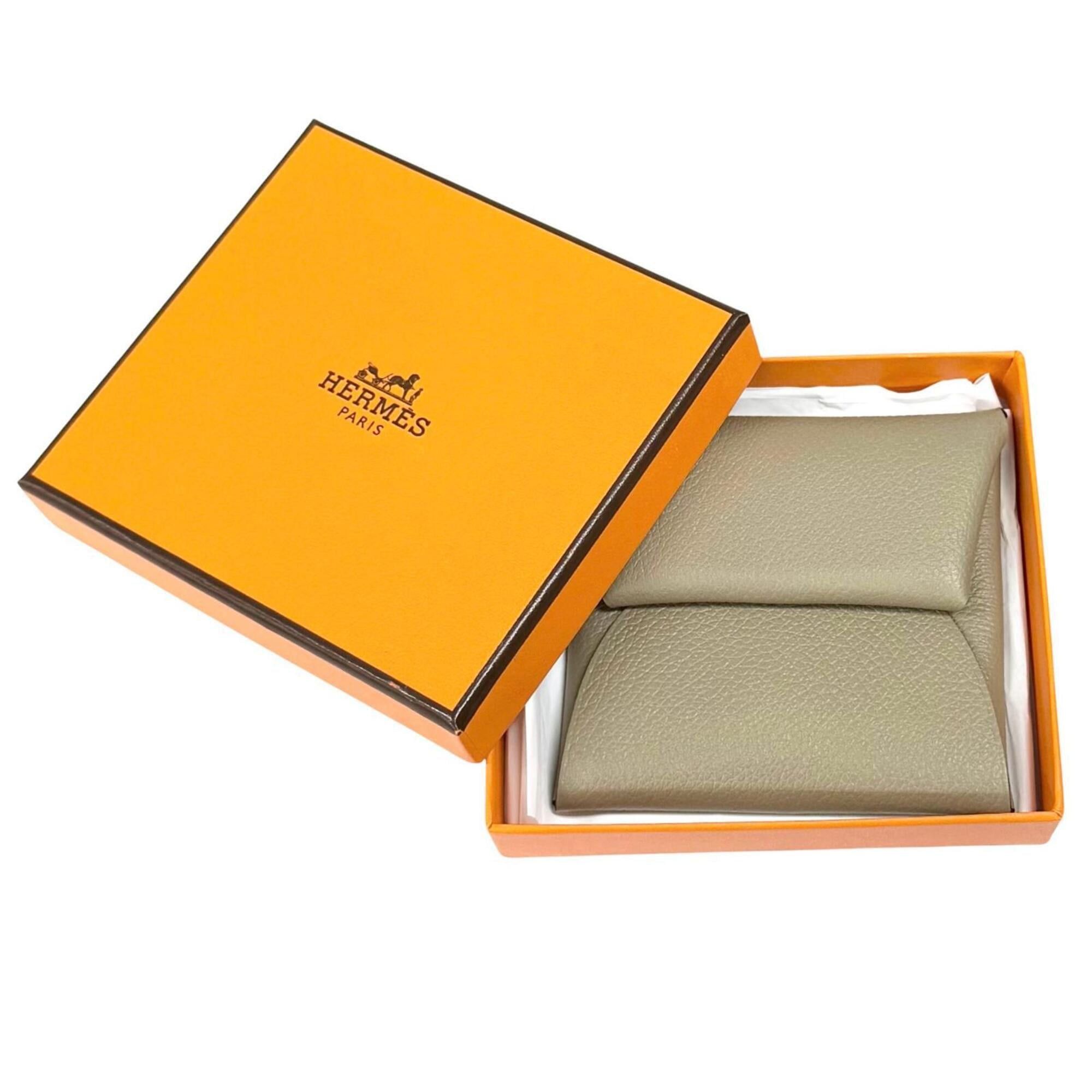 Hermes HERMES Bastia Beige Malfa Evercolor Silver Hardware Wallet/Coin Case with W Stamp, Box Included, Made in France, Women's Size ONE SIZE - 2 Thumbnail