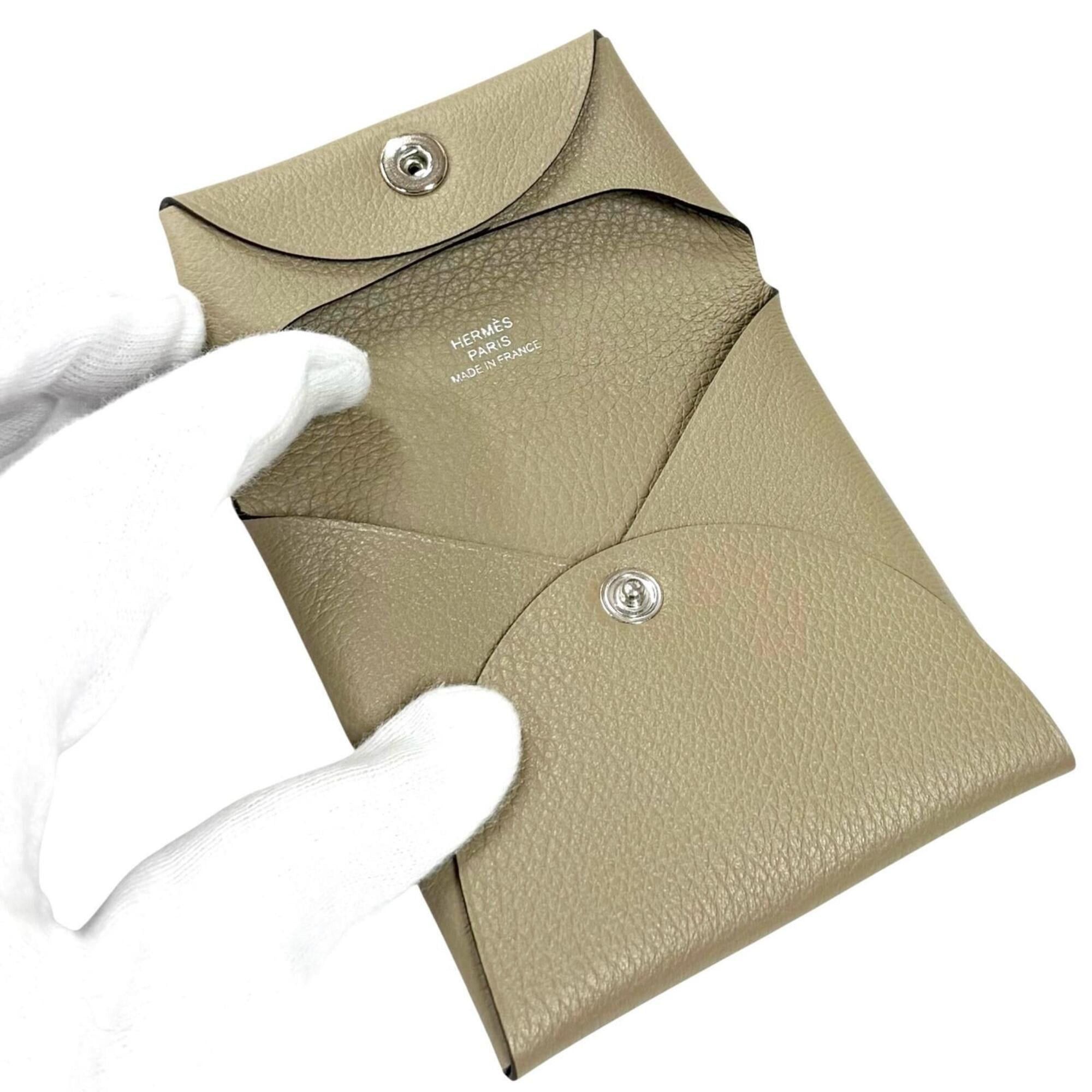 Hermes HERMES Bastia Beige Malfa Evercolor Silver Hardware Wallet/Coin Case with W Stamp, Box Included, Made in France, Women's Size ONE SIZE - 5 Thumbnail