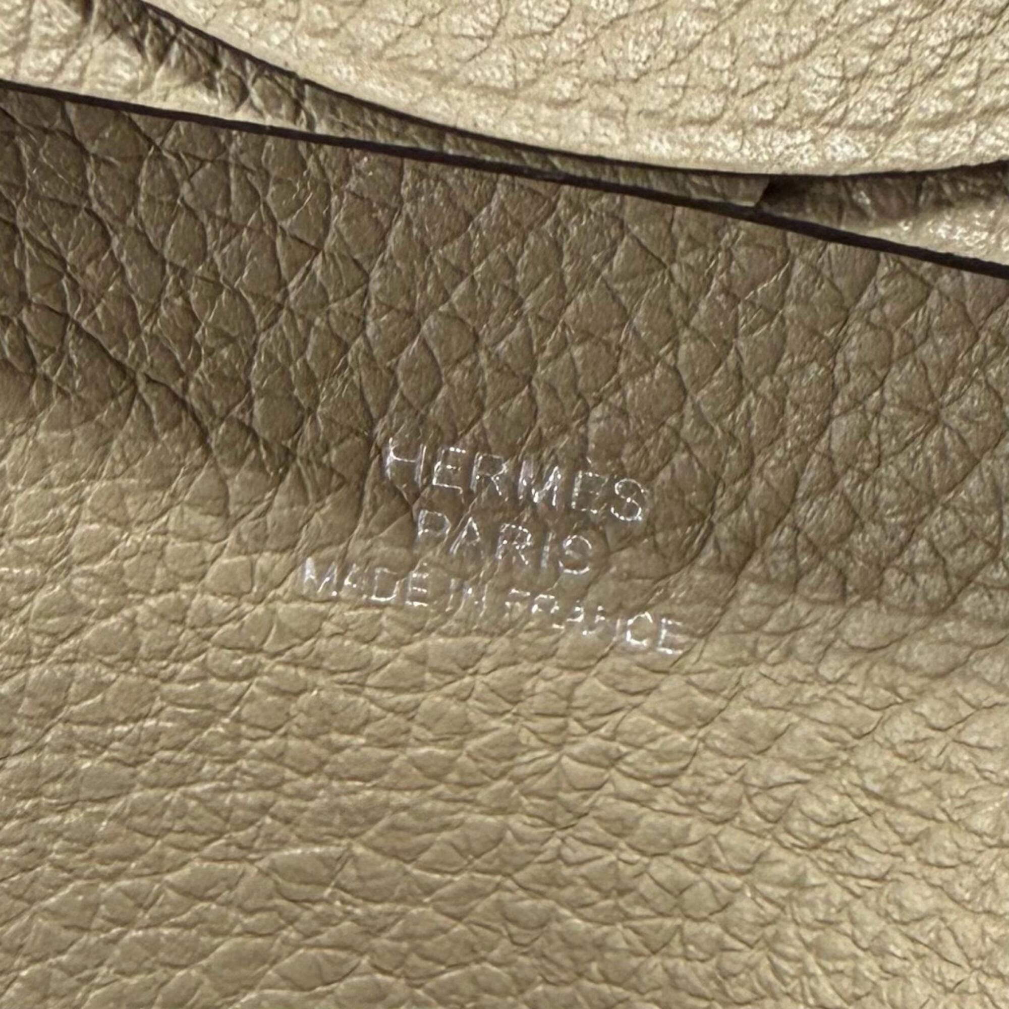 Hermes HERMES Bastia Beige Malfa Evercolor Silver Hardware Wallet/Coin Case with W Stamp, Box Included, Made in France, Women's Size ONE SIZE - 8 Thumbnail