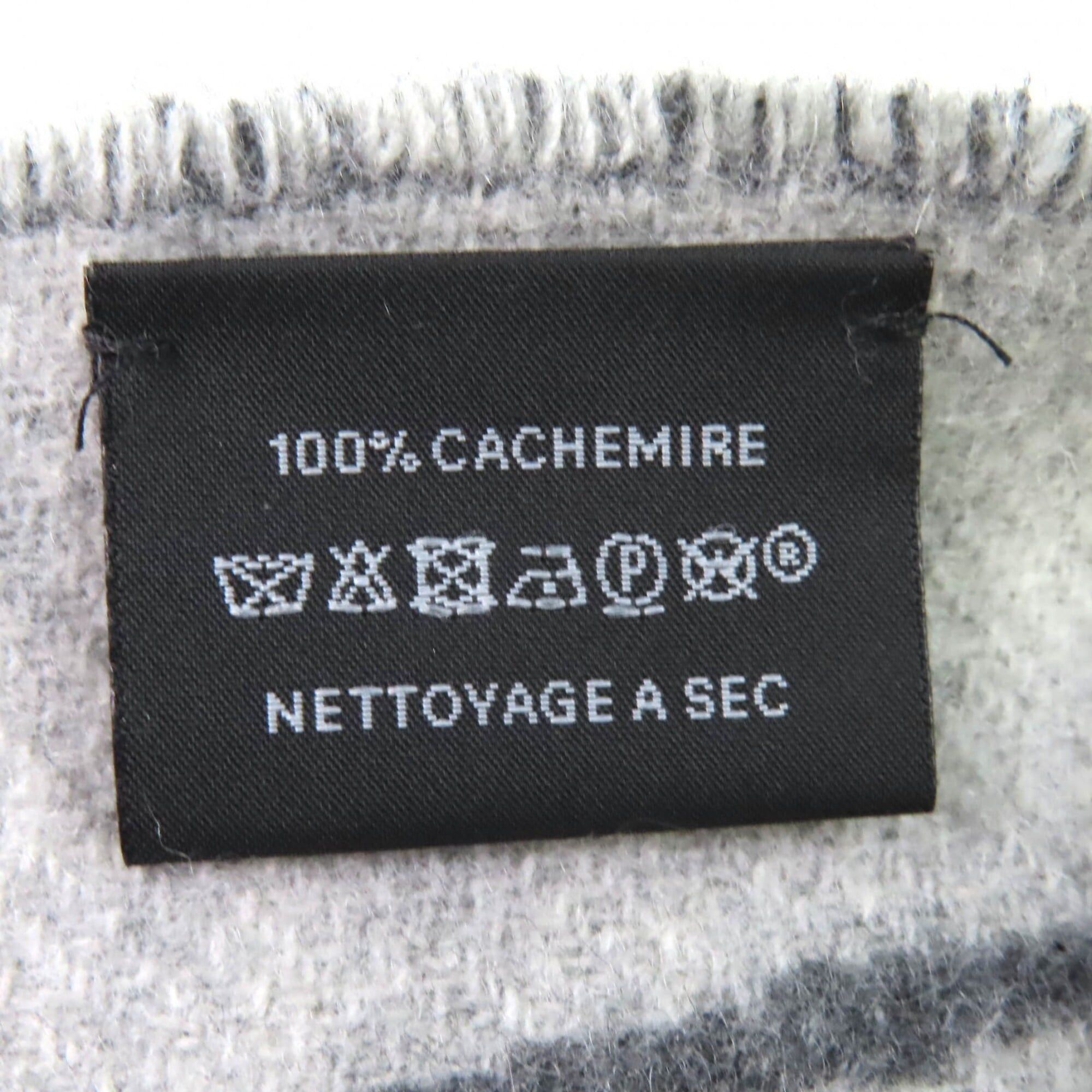 Hermes HERMES Entrelac Equestre Scarf, 100% Cashmere, Horse Fringe, Bicolor, Gray, Made in England, Women's Size ONE SIZE - 7 Thumbnail