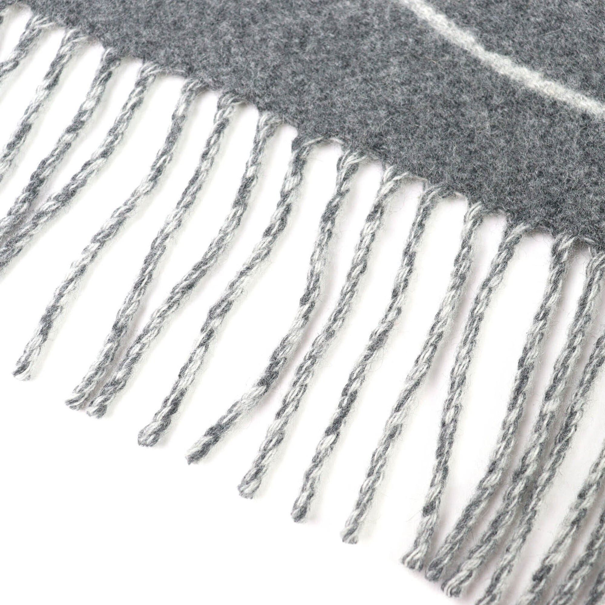Hermes HERMES Entrelac Equestre Scarf, 100% Cashmere, Horse Fringe, Bicolor, Gray, Made in England, Women's Size ONE SIZE - 5 Thumbnail