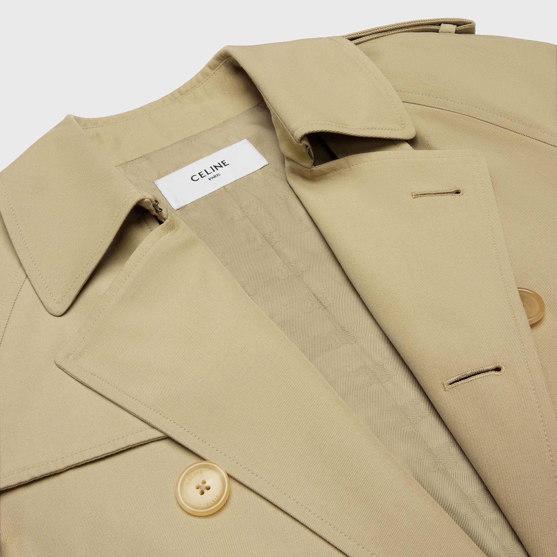 Celine WILTERN TRENCH COAT IN COTTON GABARDINE beige Size XS / US 0-2 / IT 36-38 - 3 Thumbnail