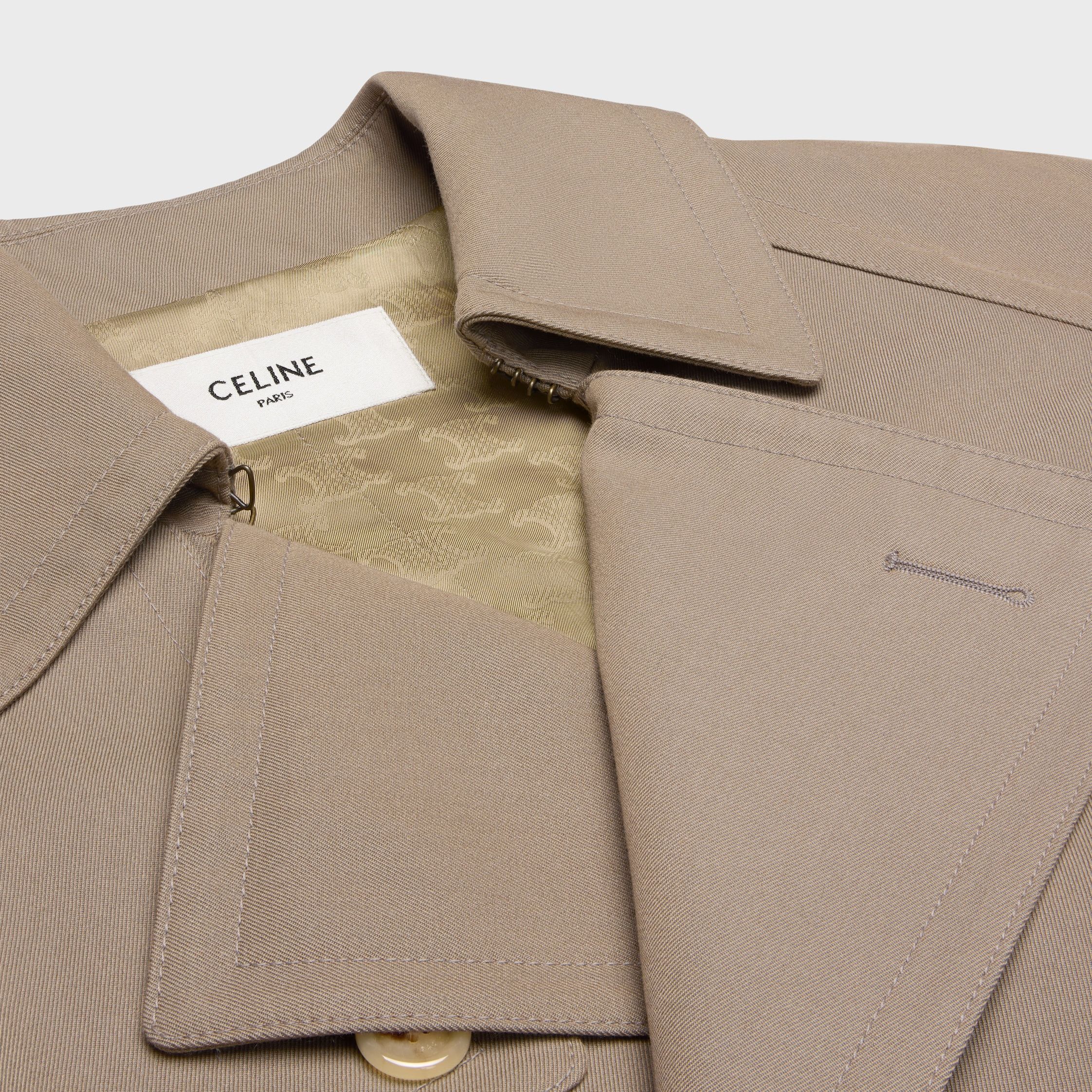 Celine TRENCH COAT IN WOOL GABARDINE AND COTTON camel Size L / US 10 / IT 46 - 3 Thumbnail