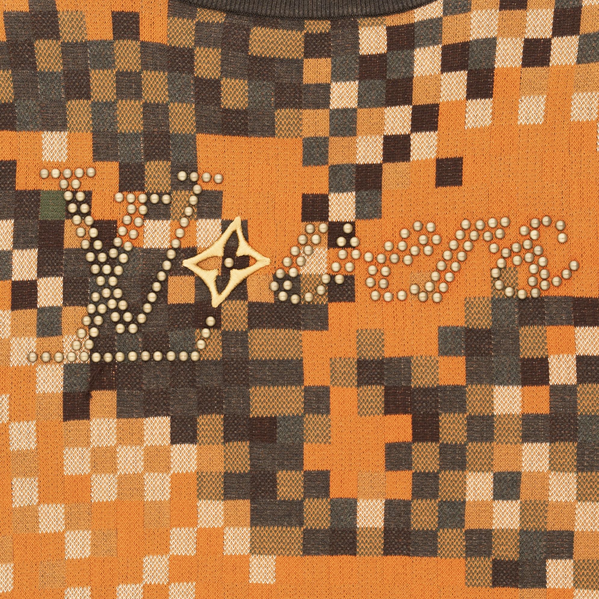 Louis Vuitton Studded LV Lovers Logo Crewneck Sweatshirt Orange Olive Gre Size US L / EU 52-54 / 3 - 3 Thumbnail
