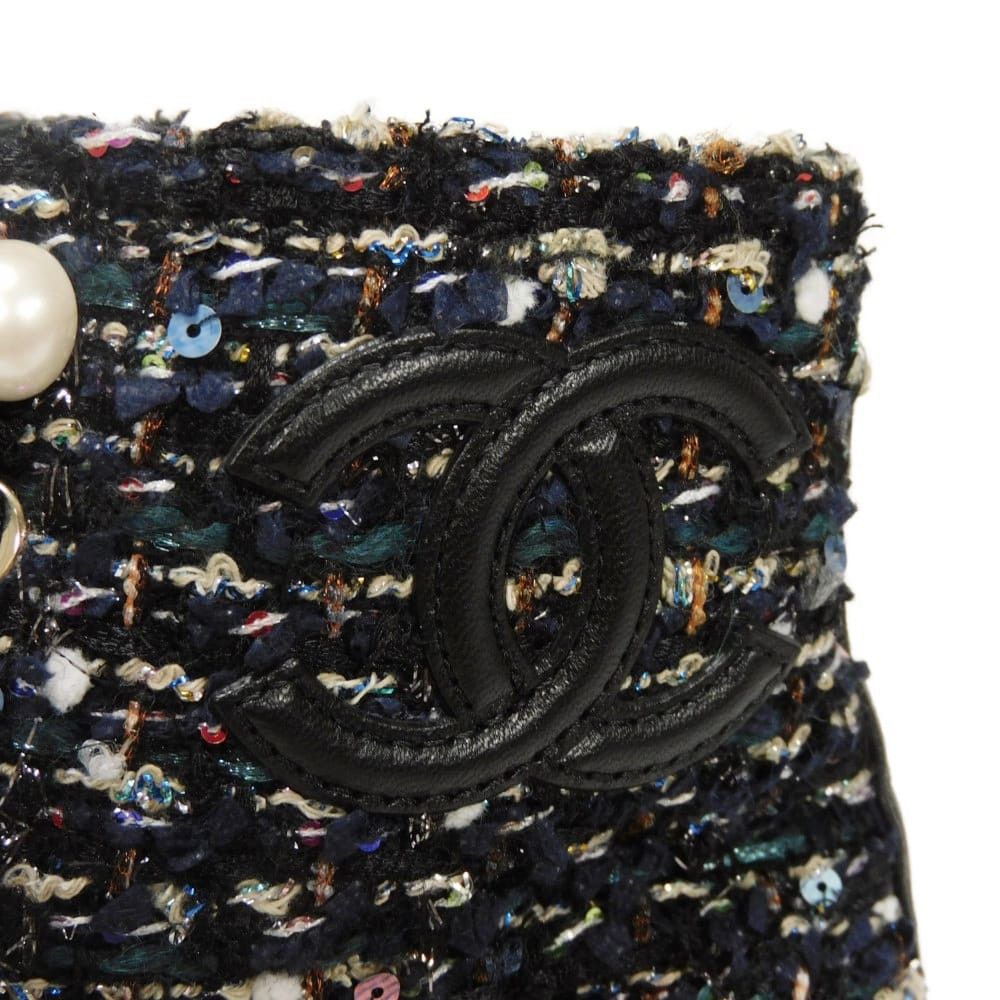 Chanel Chanel CHANEL Tweed Short Boots Leather Shoes G35154 DUTY FREE for USA Size ONE SIZE - 9 Thumbnail