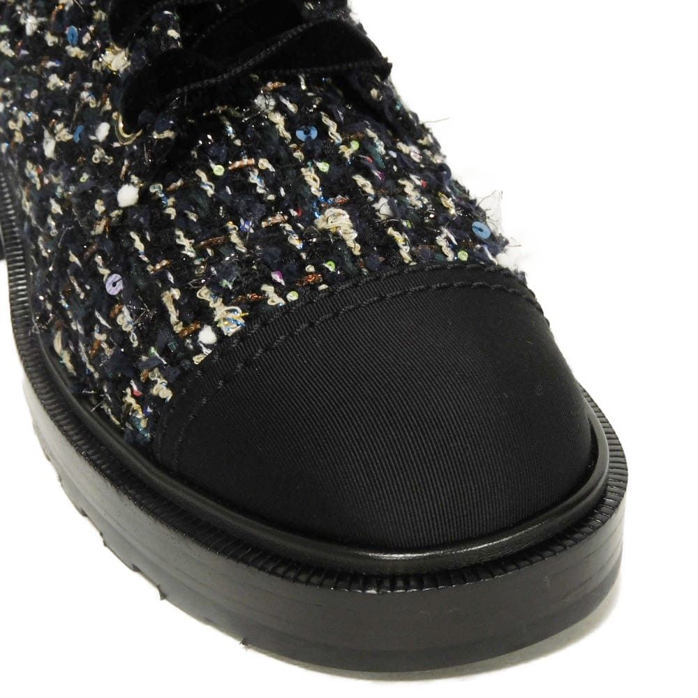 Chanel Chanel CHANEL Tweed Short Boots Leather Shoes G35154 DUTY FREE for USA Size ONE SIZE - 7 Thumbnail