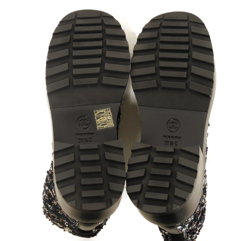 Chanel Chanel CHANEL Tweed Short Boots Leather Shoes G35154 DUTY FREE for USA Size ONE SIZE - 6 Thumbnail