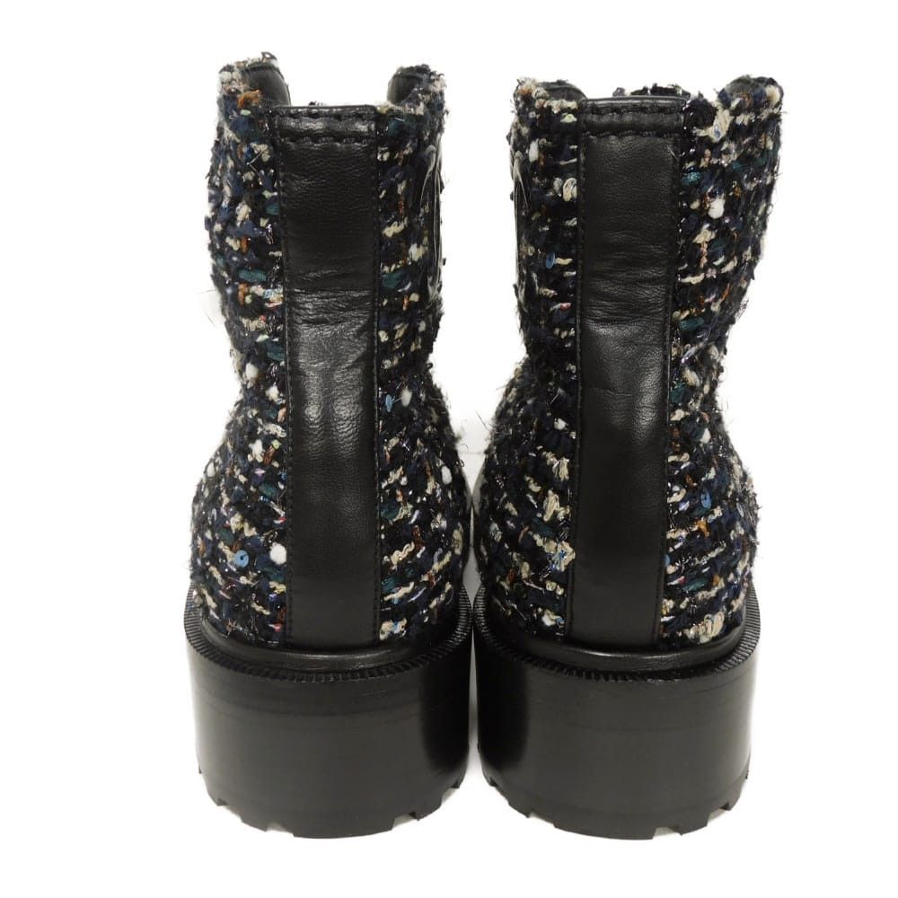 Chanel Chanel CHANEL Tweed Short Boots Leather Shoes G35154 DUTY FREE for USA Size ONE SIZE - 3 Thumbnail