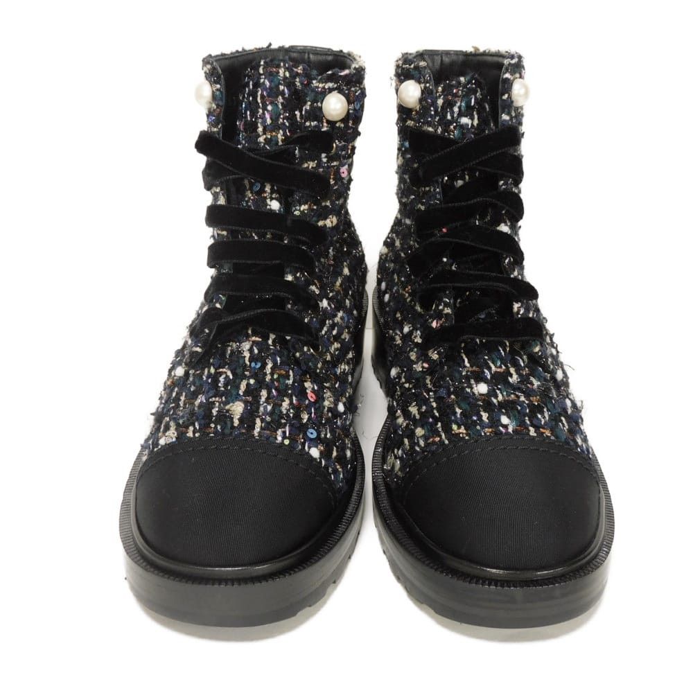 Chanel Chanel CHANEL Tweed Short Boots Leather Shoes G35154 DUTY FREE for USA Size ONE SIZE - 2 Thumbnail