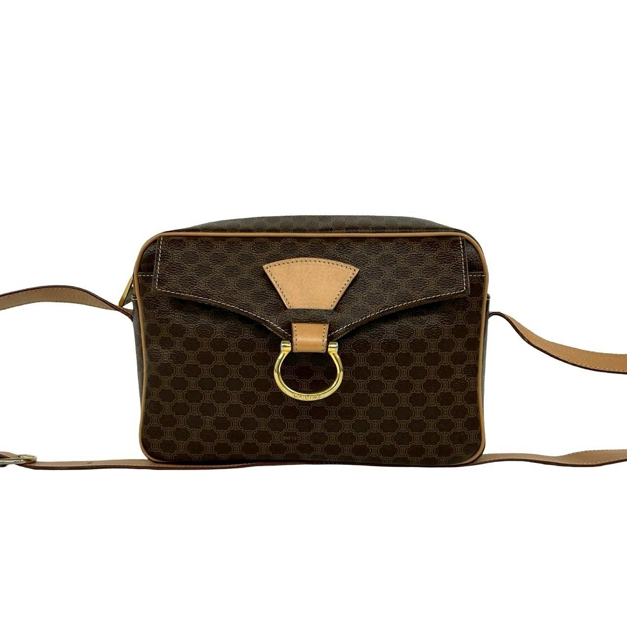Celine Celine Celine Macadam Triomphe Coated Canvas Leather Shoulder Bag Leather Shoulder Bag DUTY FREE for USA Size ONE SIZE - 2 Thumbnail