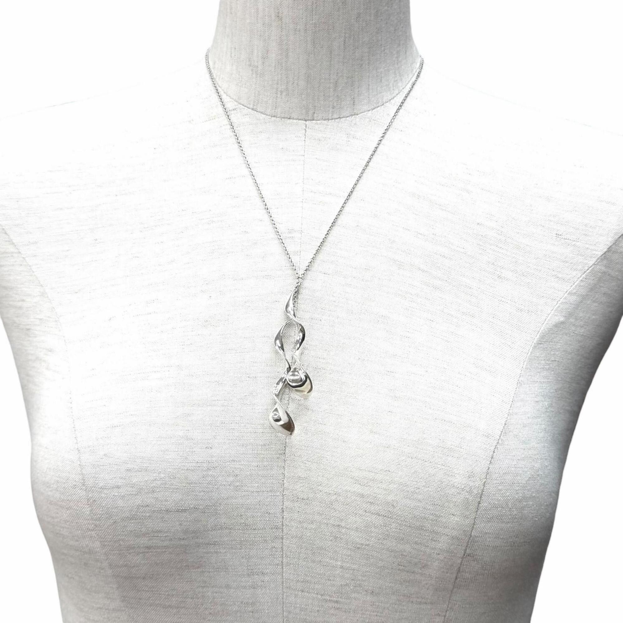 Tiffany & Co. TIFFANY&Co. Tiffany 925 Rare Frank Gehry Double Orchid Drop Necklace Silver Weight 8.69g Women's Size ONE SIZE - 3 Thumbnail