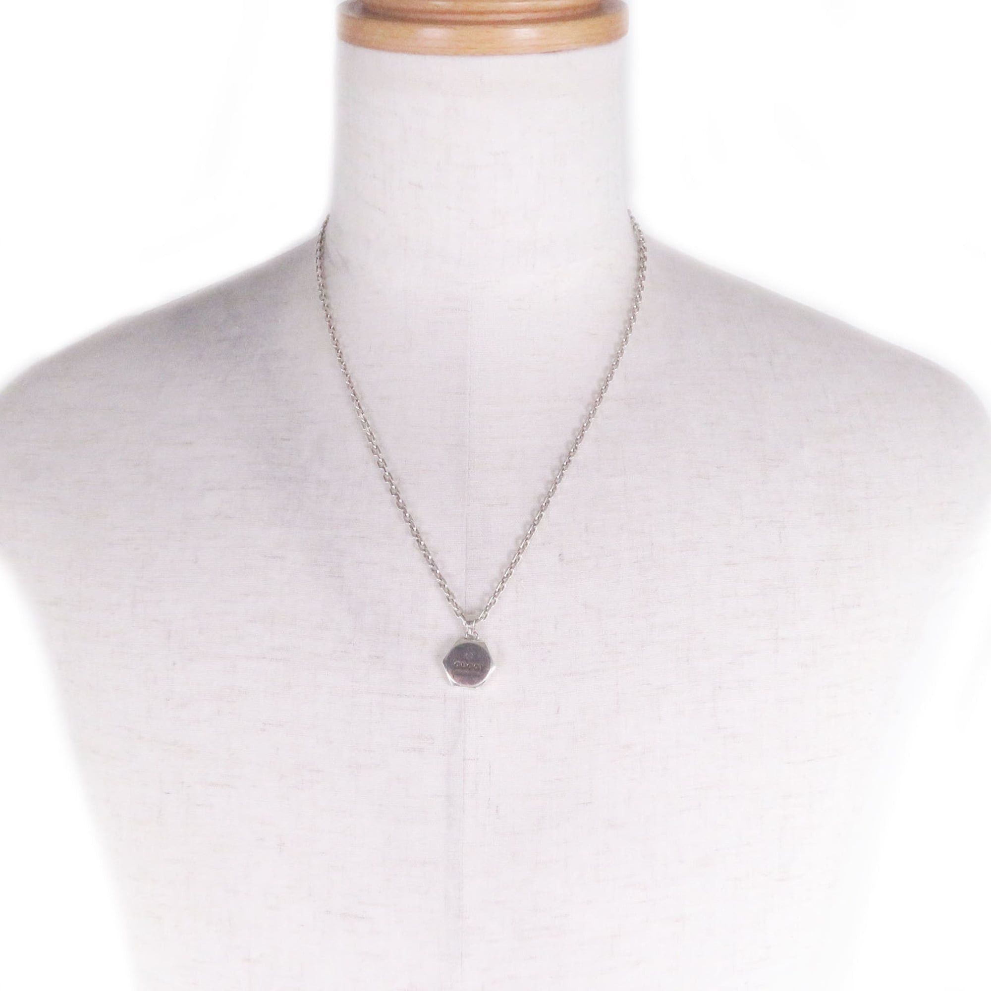Gucci GUCCI 779175 Trademark Engraved AG925 Octagon Chain Necklace, Silver, with Box and Dust Bag, Made in Italy, Total Weight 23.26g, Men's Size ONE SIZE - 3 Thumbnail