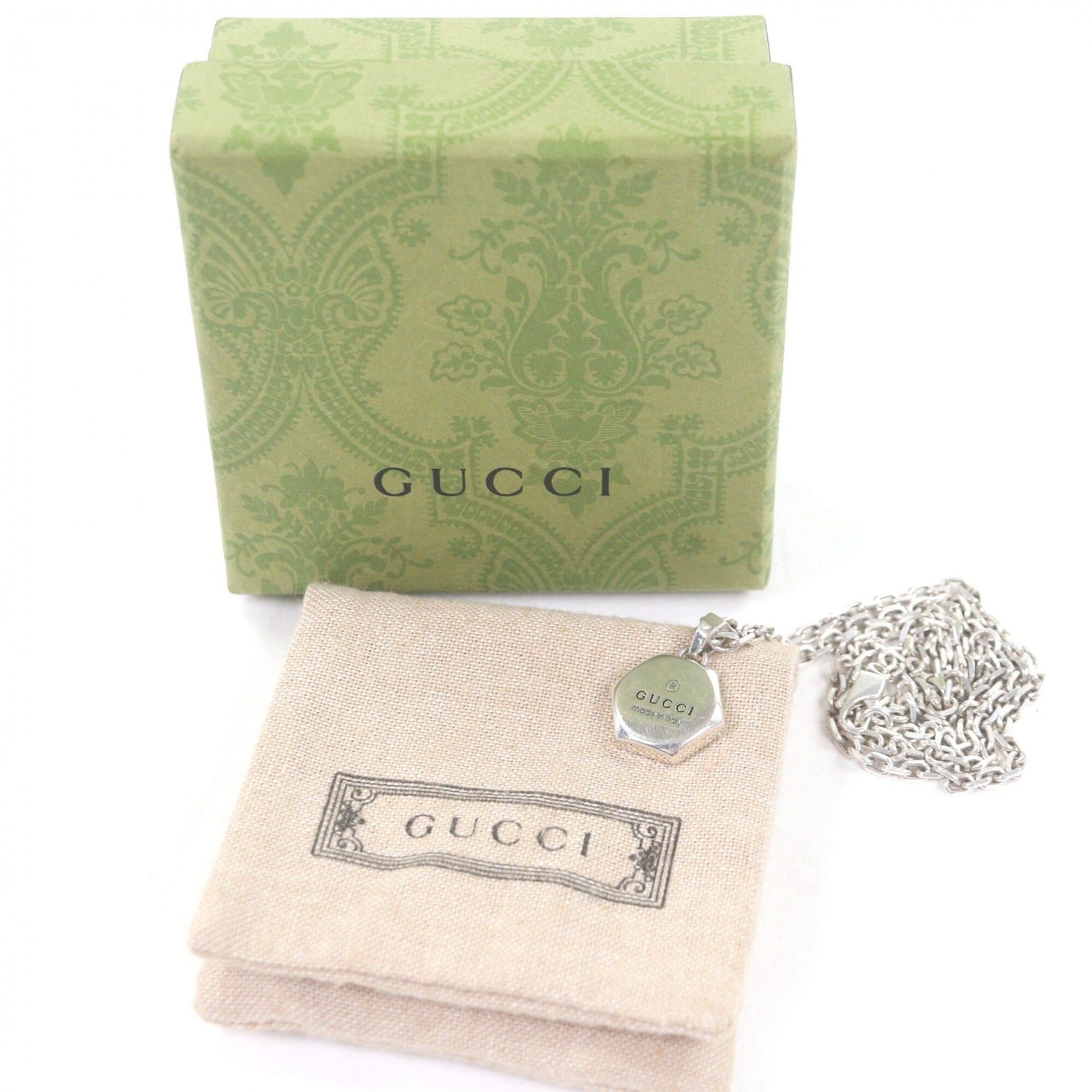 Gucci GUCCI 779175 Trademark Engraved AG925 Octagon Chain Necklace, Silver, with Box and Dust Bag, Made in Italy, Total Weight 23.26g, Men's Size ONE SIZE - 2 Thumbnail