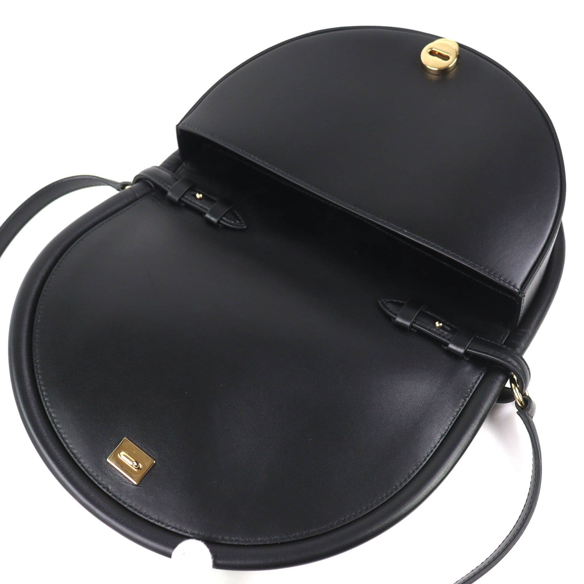 Salvatore Ferragamo Salvatore Ferragamo 212748 AURA Gancini 2-Way Leather Handbag/Shoulder Bag, Black, with Dust Made in Italy, Women's Size ONE SIZE - 6 Thumbnail