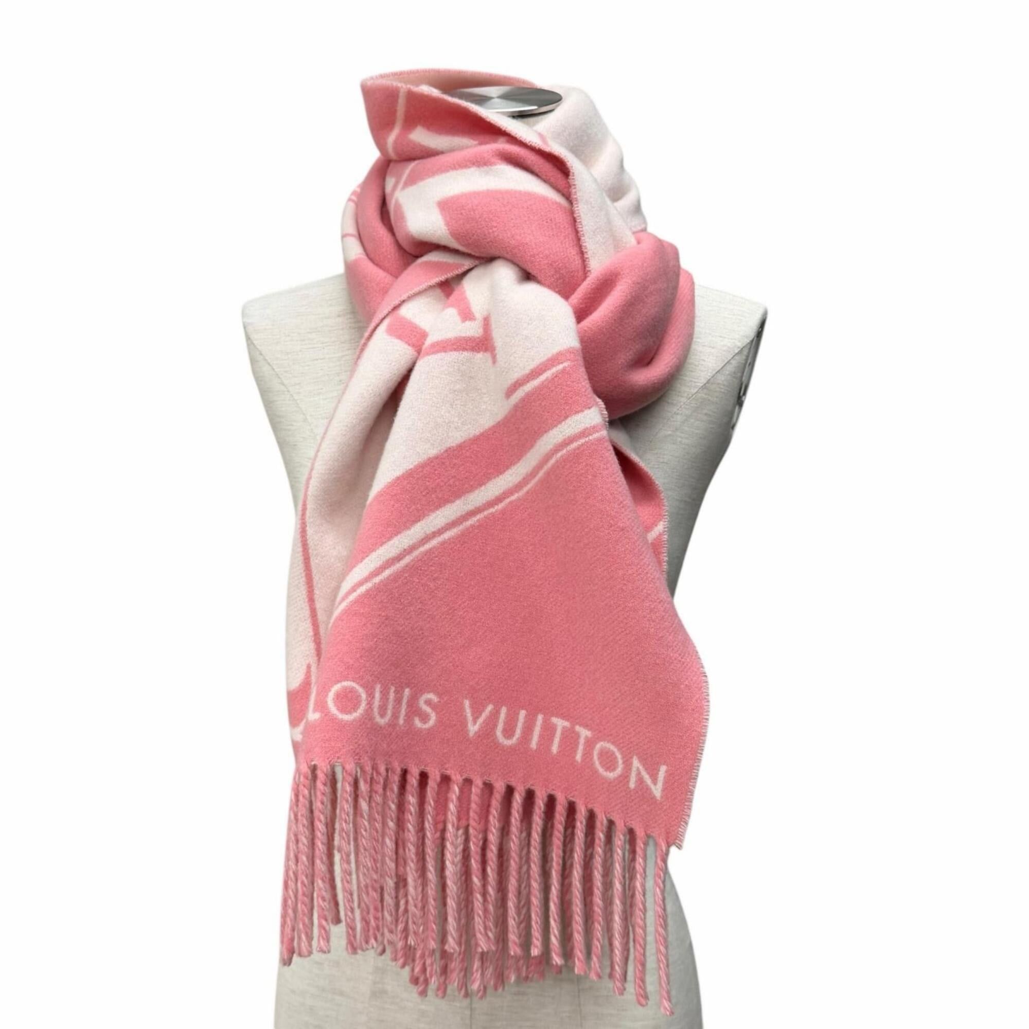 Louis Vuitton LOUIS VUITTON (Louis Vuitton) 2025 Model M96823 Flight Mode Scarf - Lock and Keys, Wool Cashmere Blend, Rose, Current Model, Made in Italy, Authentic, Women's. Size ONE SIZE - 6 Thumbnail