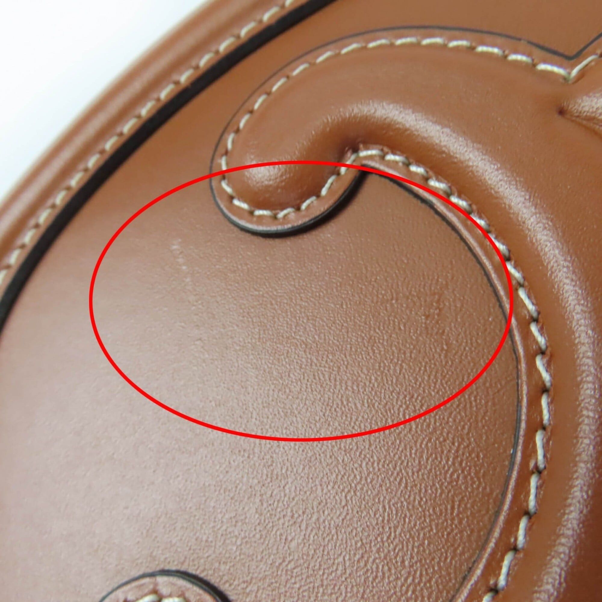 Celine CELINE 19860 Cuile Triomphe Oval Purse Leather Shoulder Bag Tan with Dust Made in Italy Women's Size ONE SIZE - 12 Thumbnail