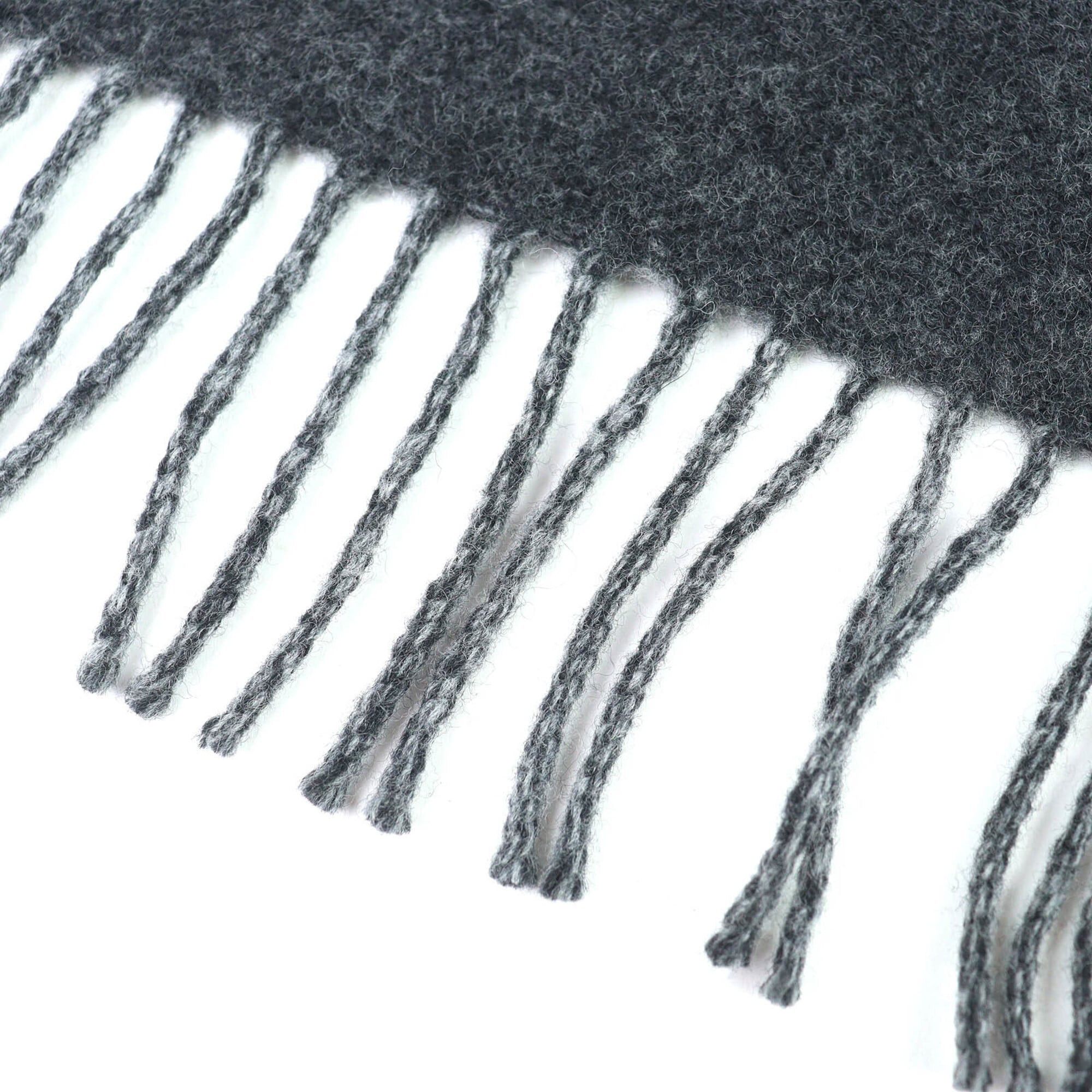 Loewe LOEWE wool and cashmere long scarf with anagram embroidery fringe, gray red, made in England, authentic, women's, highly recommended! Size ONE SIZE - 5 Thumbnail