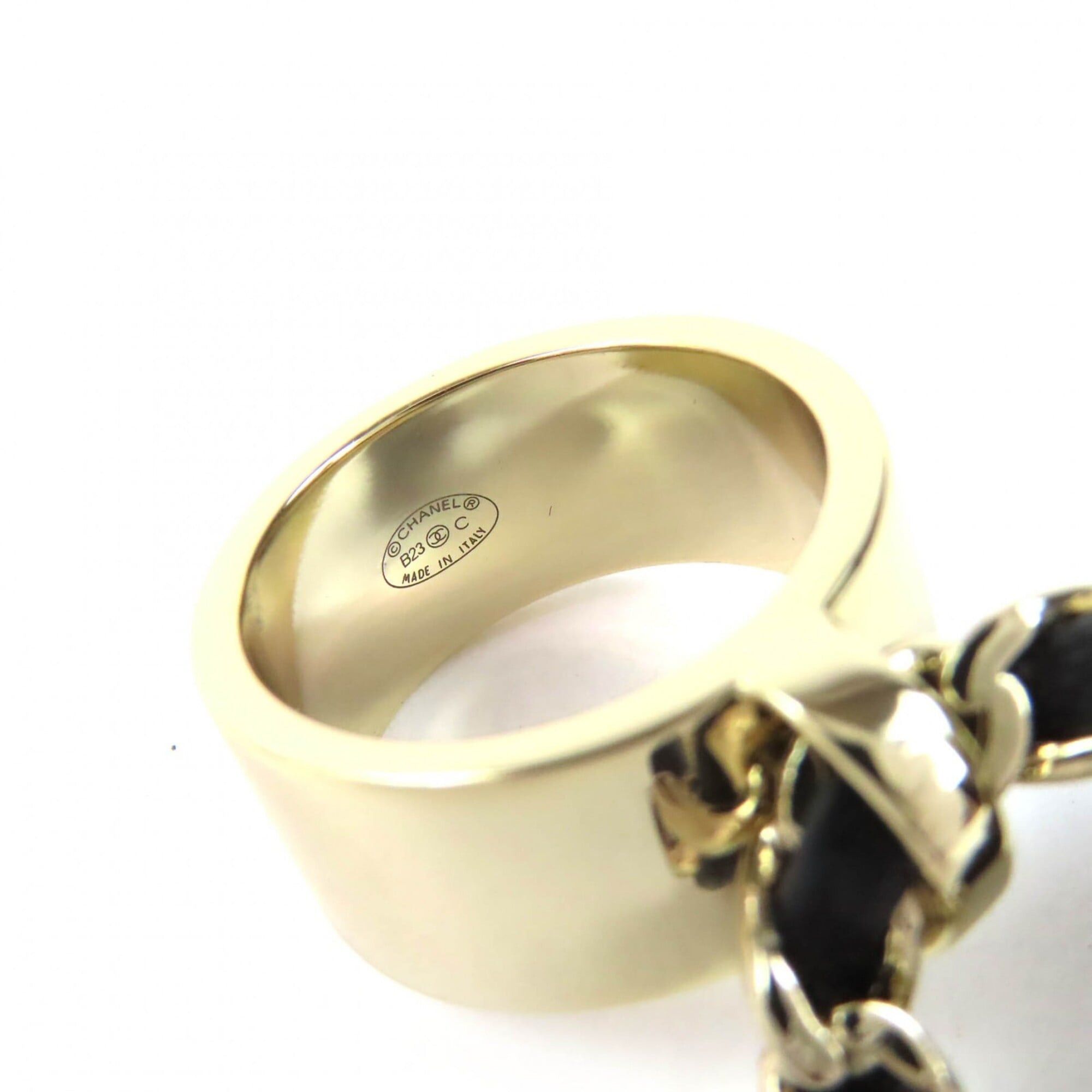 Chanel CHANEL ABA014 B23C Coco Mark Matelassé Bag Charm Ring, Gold and Black, Made in Italy, Women's. Size ONE SIZE - 6 Thumbnail