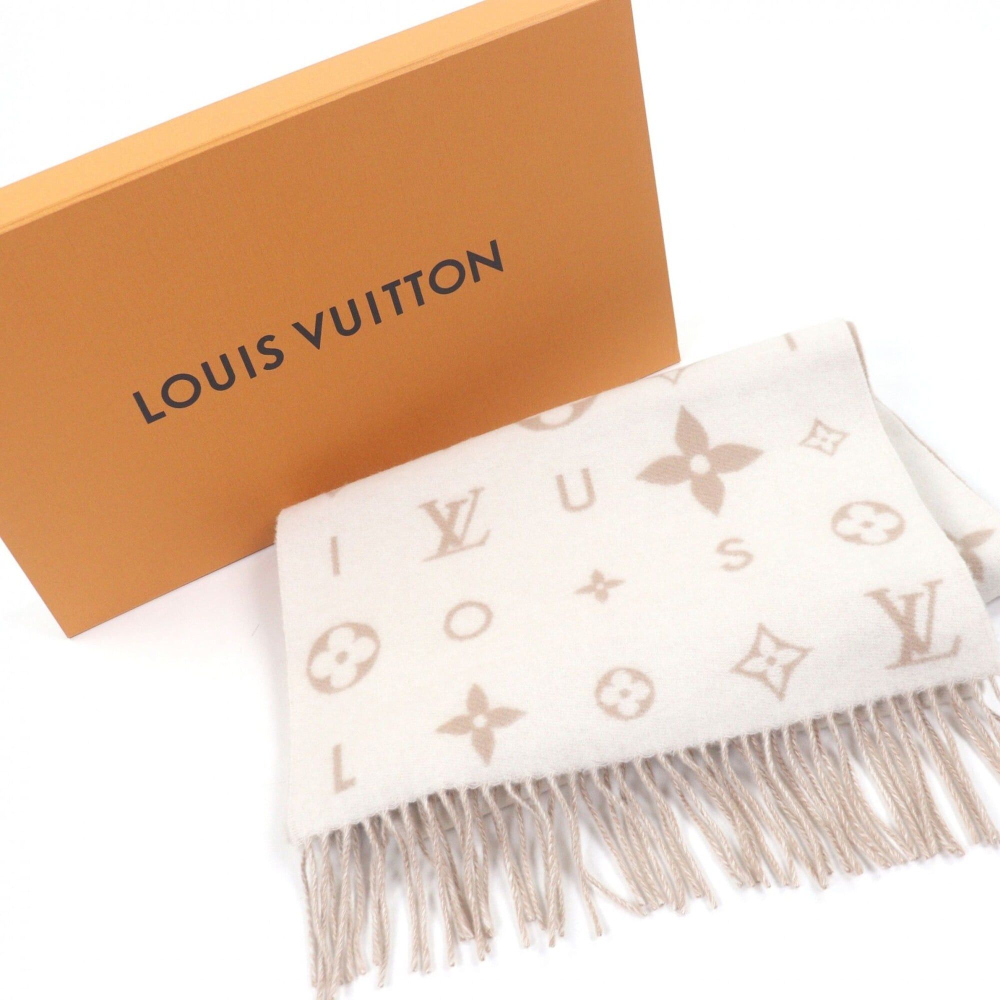 Louis Vuitton LOUIS VUITTON (Louis Vuitton) 2025 model M97660 Reykjavik Cloud Scarf, 100% Cashmere, Beige, Made in Italy, Authentic, Women's. Size ONE SIZE - 2 Thumbnail