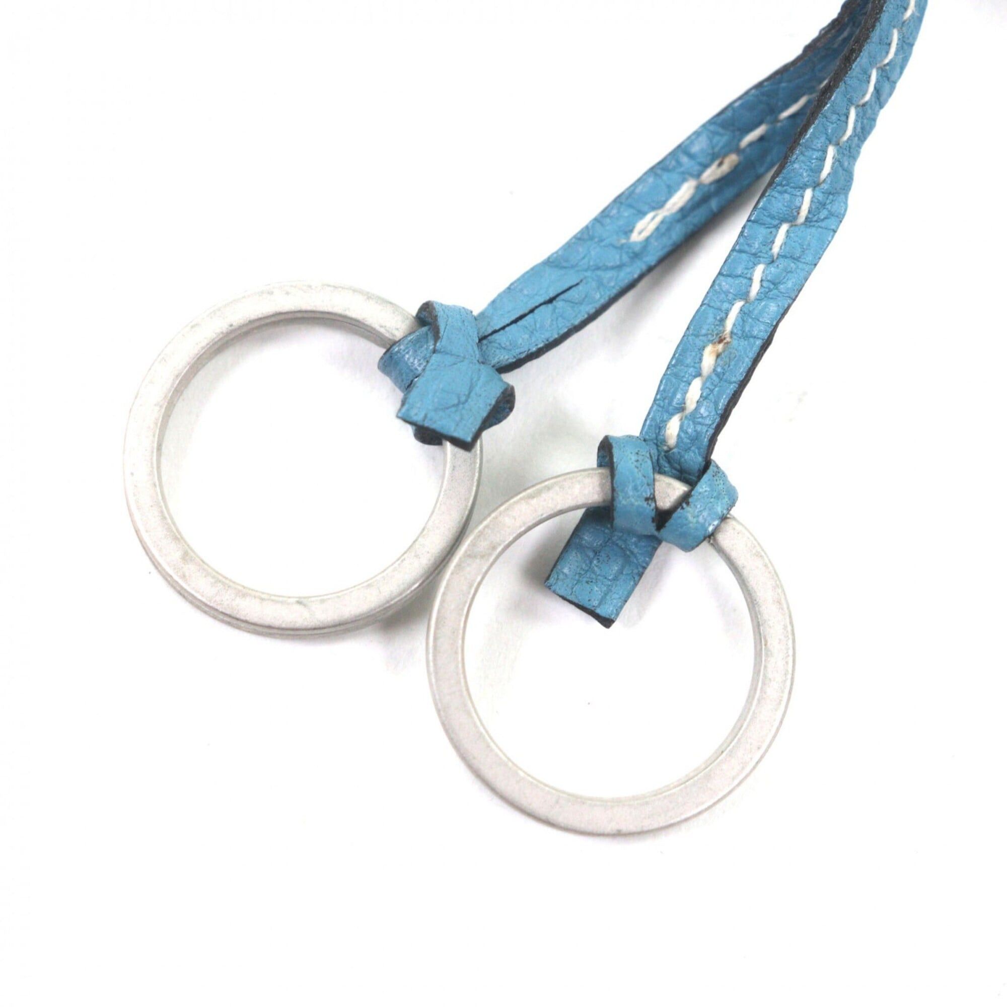 Hermes HERMES Large Clochette Leather Keyring Necklace (Margiela Era) Blue Jean □F Stamp Made in France Men's Women's Size ONE SIZE - 5 Thumbnail