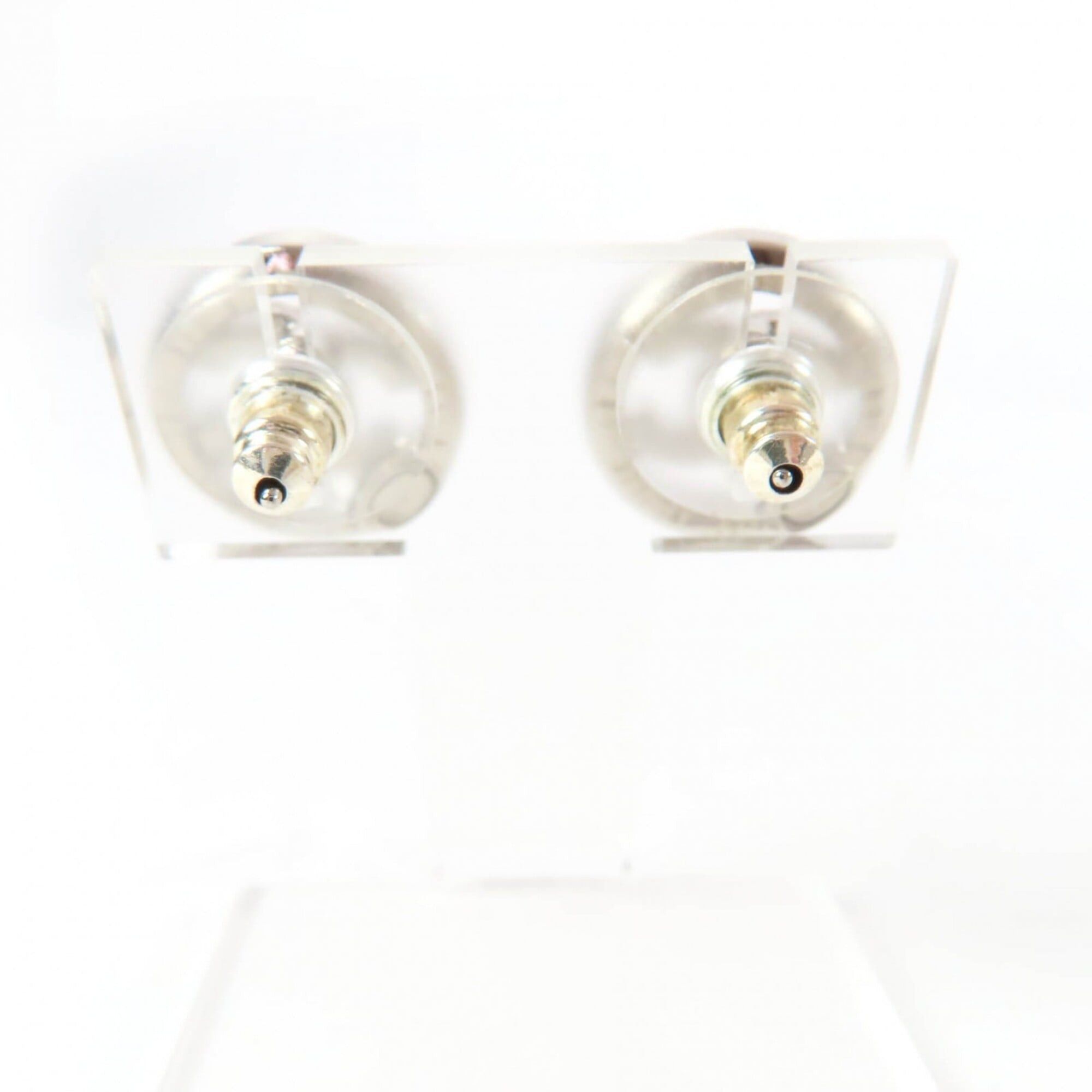 Chanel CHANEL AB9068 A22A Metal Coco Mark Rhinestone Circle Earrings, Silver, with Box, Made in France, Women's Size ONE SIZE - 4 Thumbnail