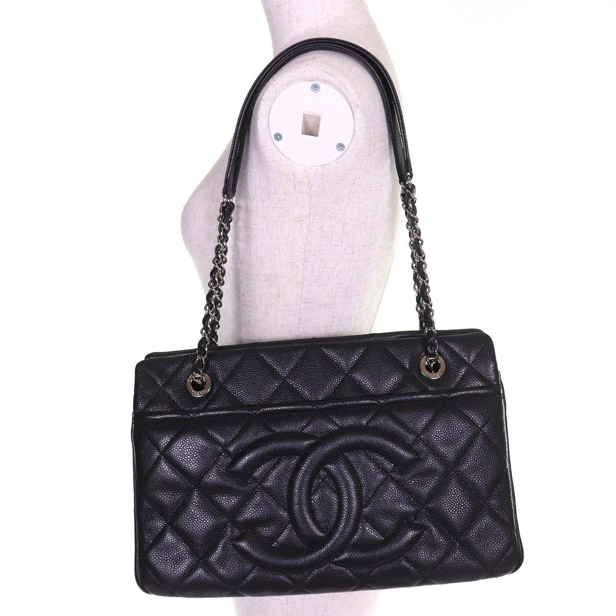 Chanel CHANEL A67294 Caviar Skin Coco Mark Matelassé Chain Tote Bag, Black with Silver Hardware, Comes Dust Made in Italy, Women's, Very Popular, Highly Recommended ◎ Size ONE SIZE - 9 Thumbnail