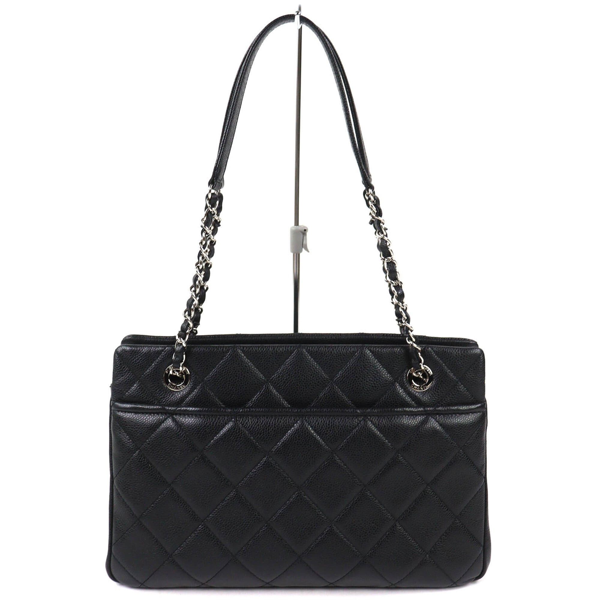 Chanel CHANEL A67294 Caviar Skin Coco Mark Matelassé Chain Tote Bag, Black with Silver Hardware, Comes Dust Made in Italy, Women's, Very Popular, Highly Recommended ◎ Size ONE SIZE - 3 Thumbnail