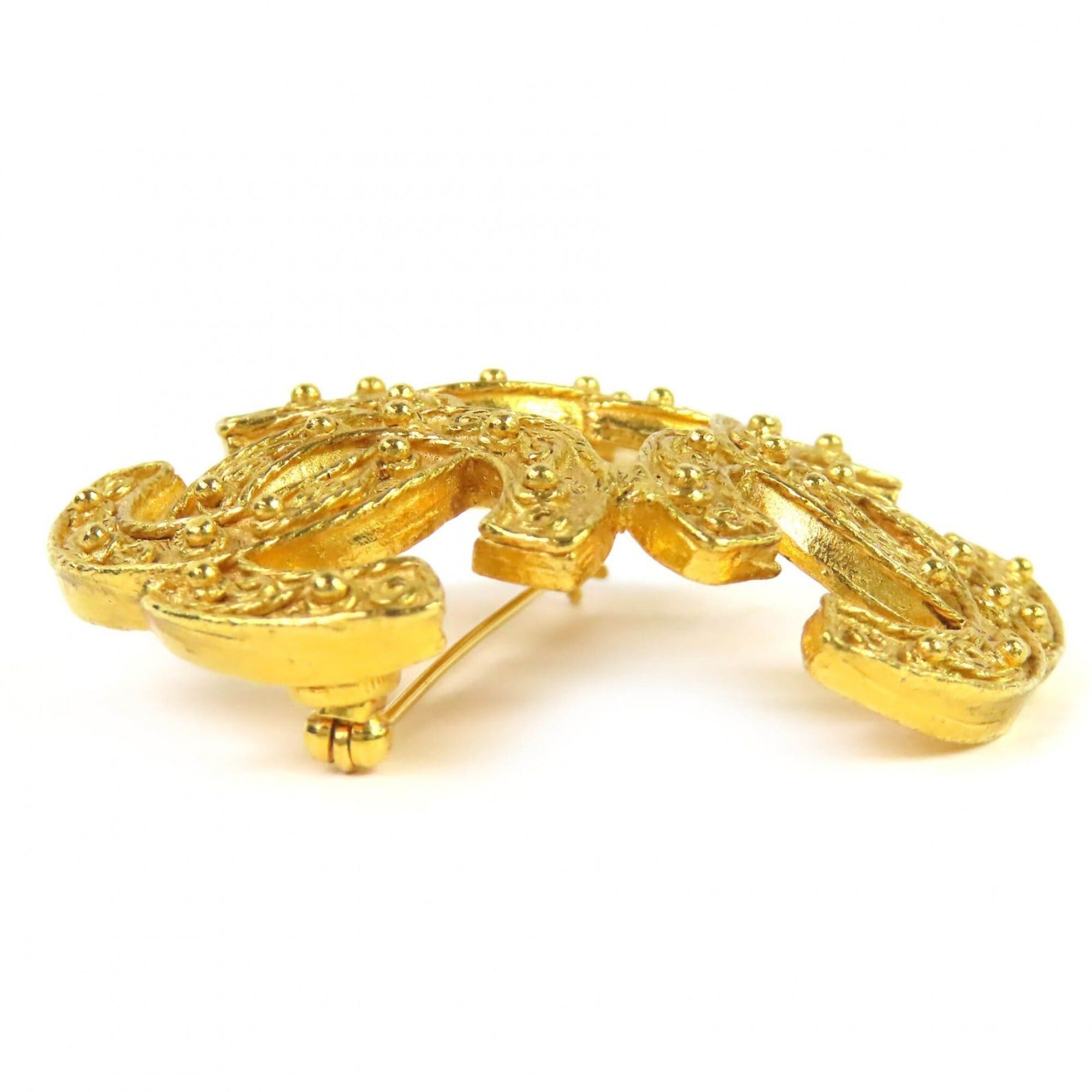 Chanel CHANEL Vintage 1994 (94A) Triple Coco Mark Brooch, Large Size, Gold, with Box, Made in France, Women's, Highly Recommended ◎ Size ONE SIZE - 4 Thumbnail