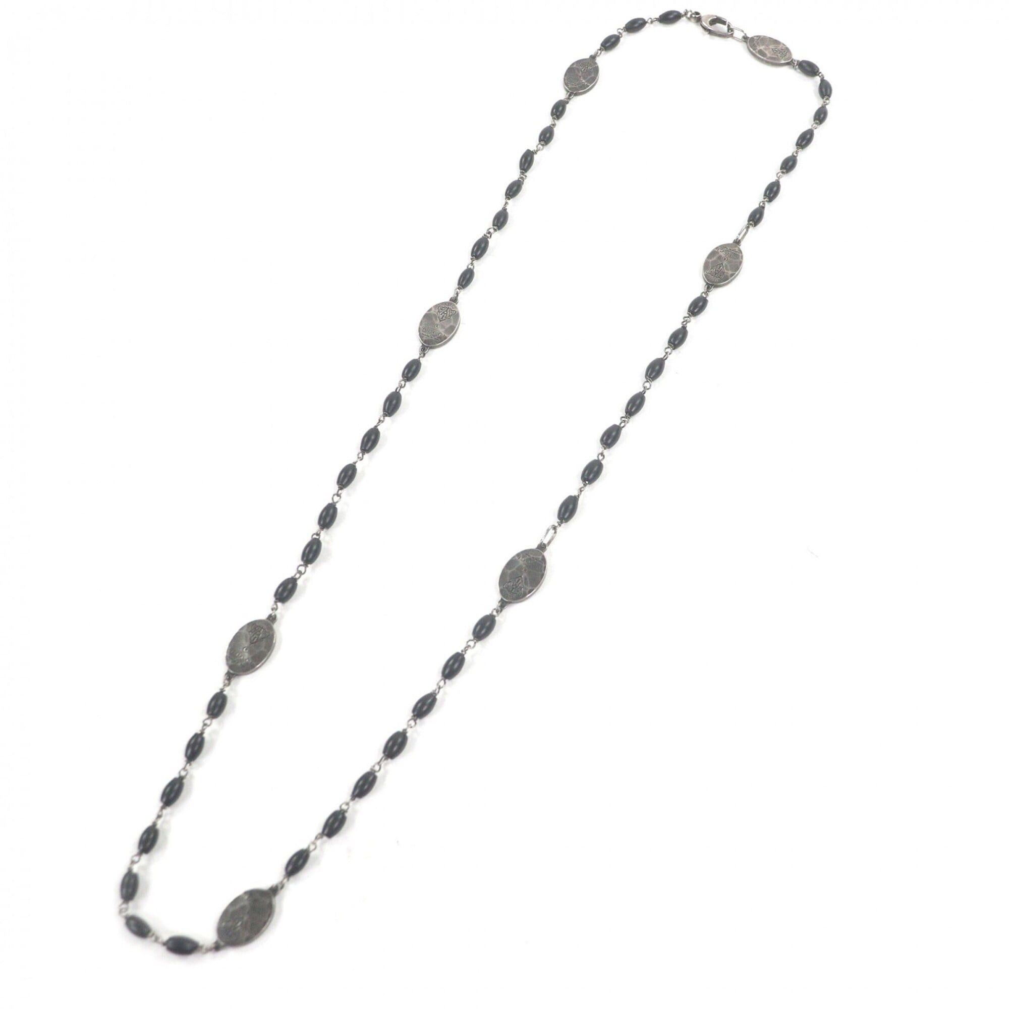 Gucci GUCCI AG925 Crest Plate Long Necklace, Silver & Black, Made in Italy, Total Weight 35g, Recommended for Men Size ONE SIZE - 3 Thumbnail
