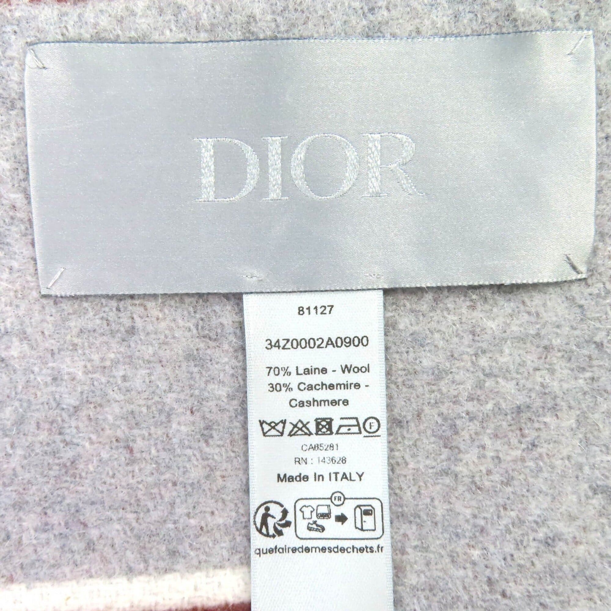 Dior Christian Dior DIOR Homme 34Z0002A0900 Wool Cashmere Oblique Fringe Large Blanket/Throw, Gray, Beige, Brown, 181 x 145cm, Made in Italy, Recommended for Men and Women ◎ Size ONE SIZE - 6 Thumbnail
