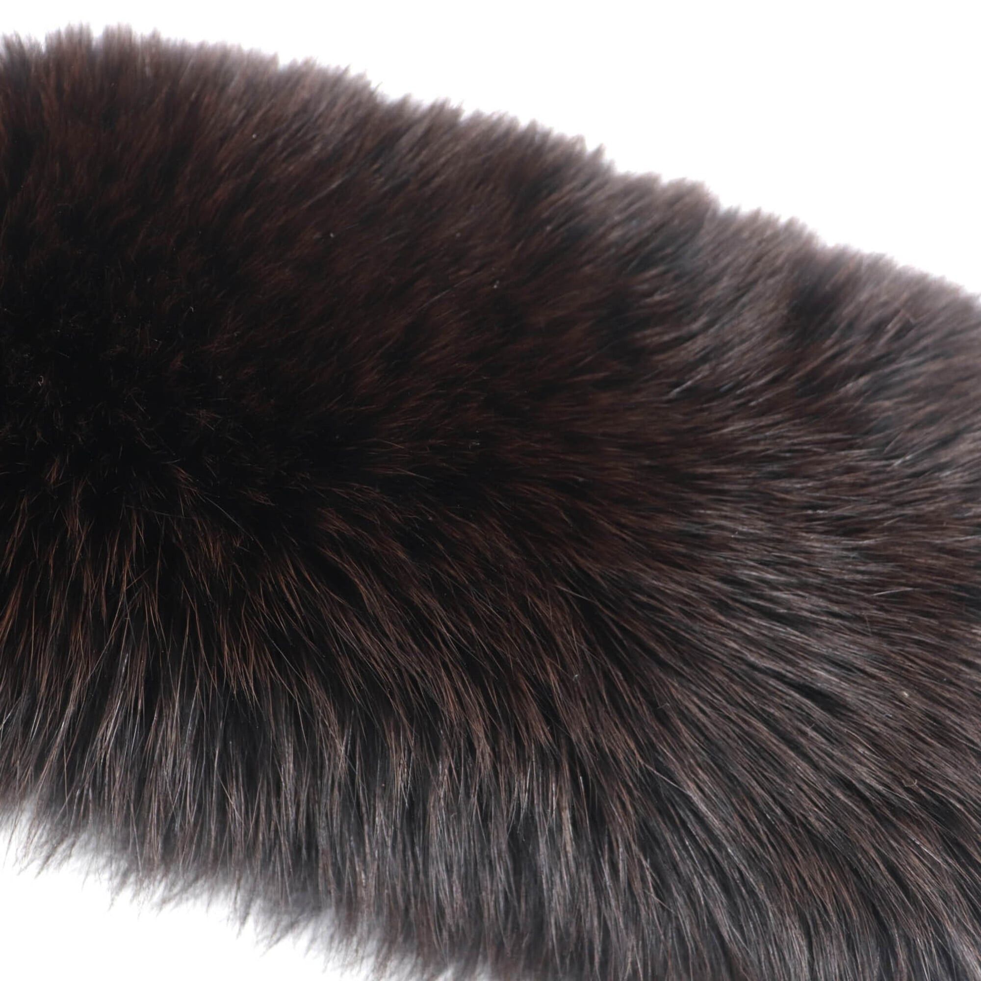 Louis Vuitton LOUIS VUITTON 403474 100% Silk Band Fleur Leopard Fox Fur Tippet Scarf Brown Made in Italy Women's Size ONE SIZE - 8 Thumbnail