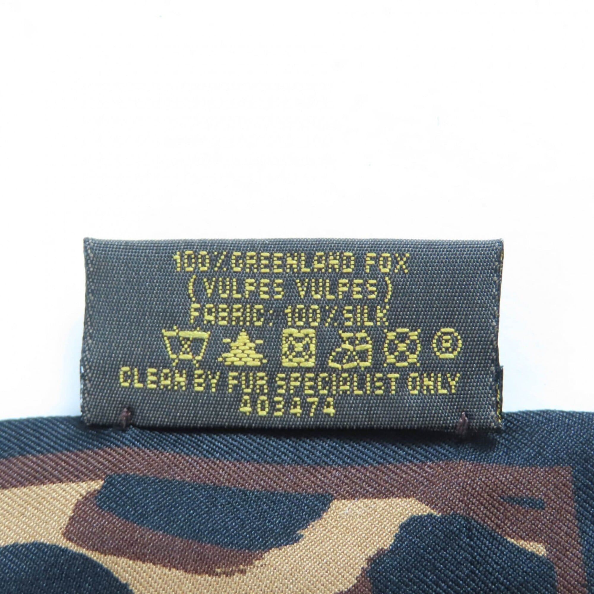 Louis Vuitton LOUIS VUITTON 403474 100% Silk Band Fleur Leopard Fox Fur Tippet Scarf Brown Made in Italy Women's Size ONE SIZE - 10 Thumbnail