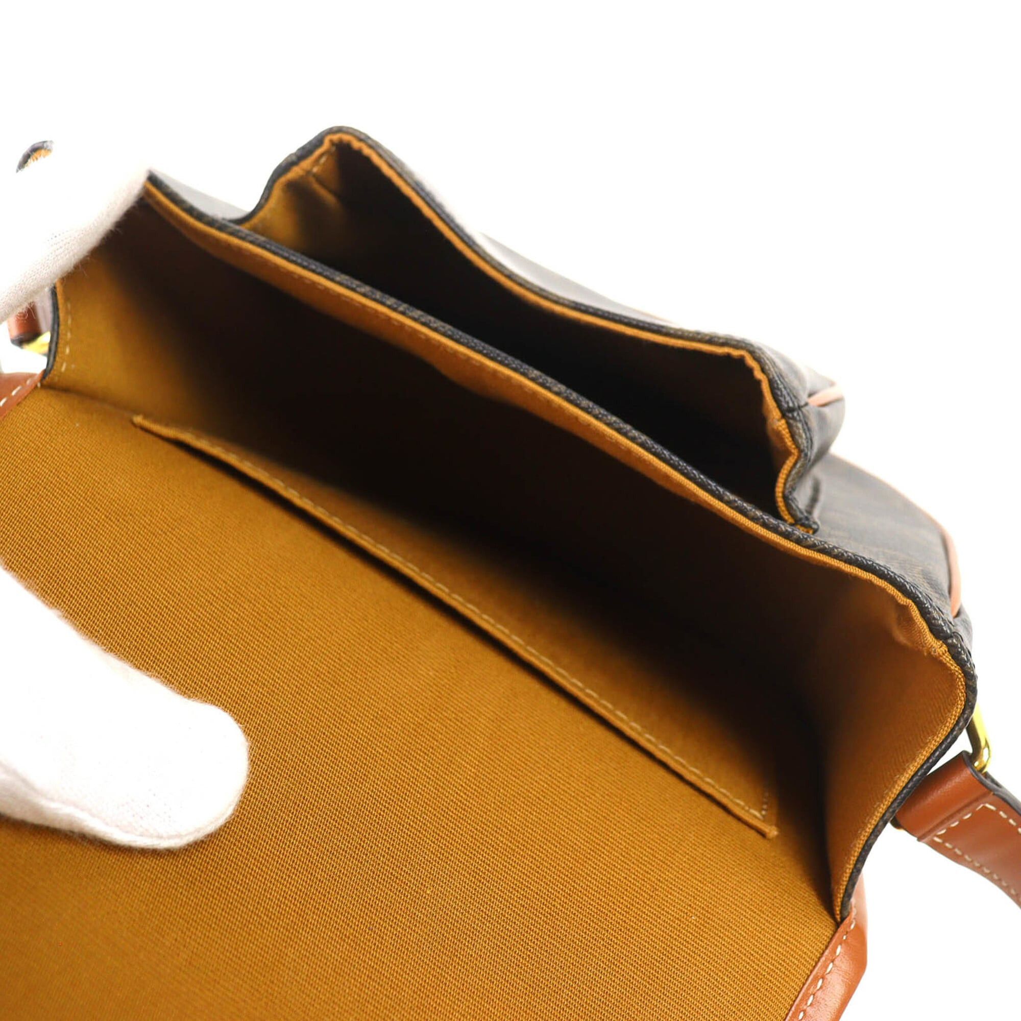 Celine CELINE 19150 Folco Medium Triomphe Canvas Shoulder Bag, Tan Brown, Women's - Highly Recommended! Size ONE SIZE - 9 Thumbnail